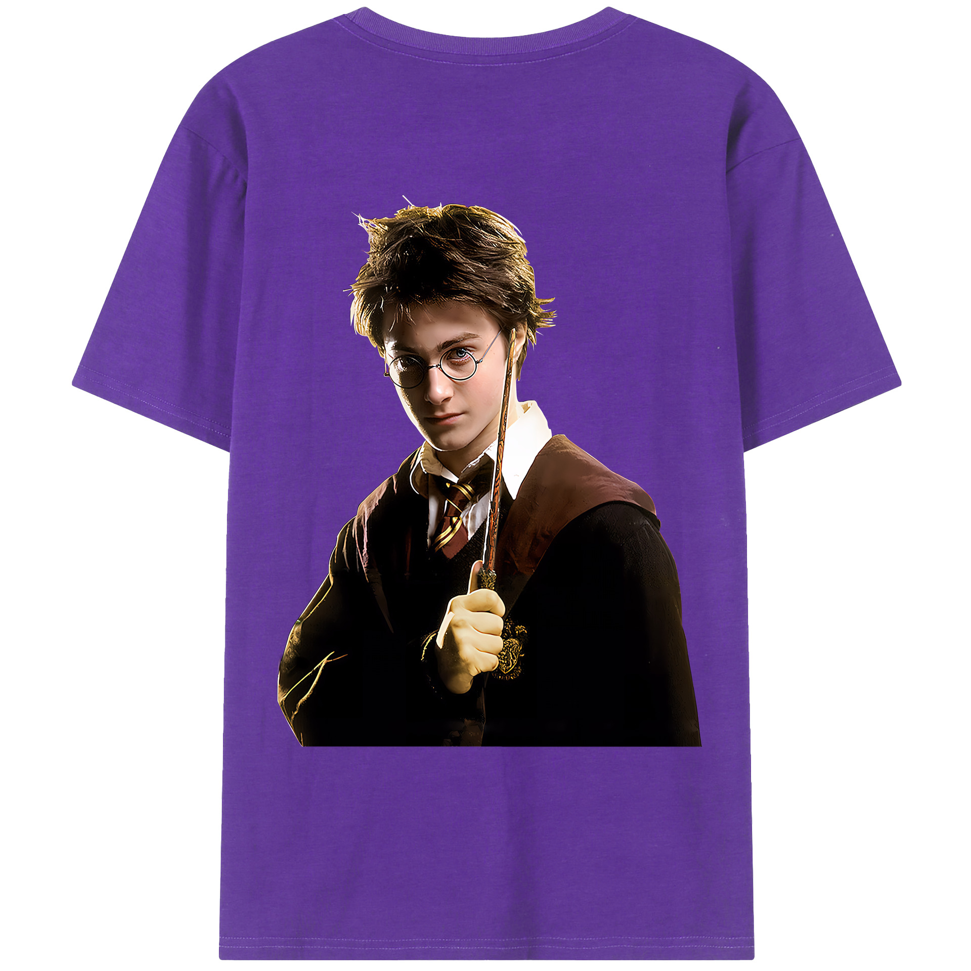 （画像用） Harry Potter ハリー・ポッターシリーズ 綿100％ メンズ半袖Tシャツ（バックプリント） 通気性