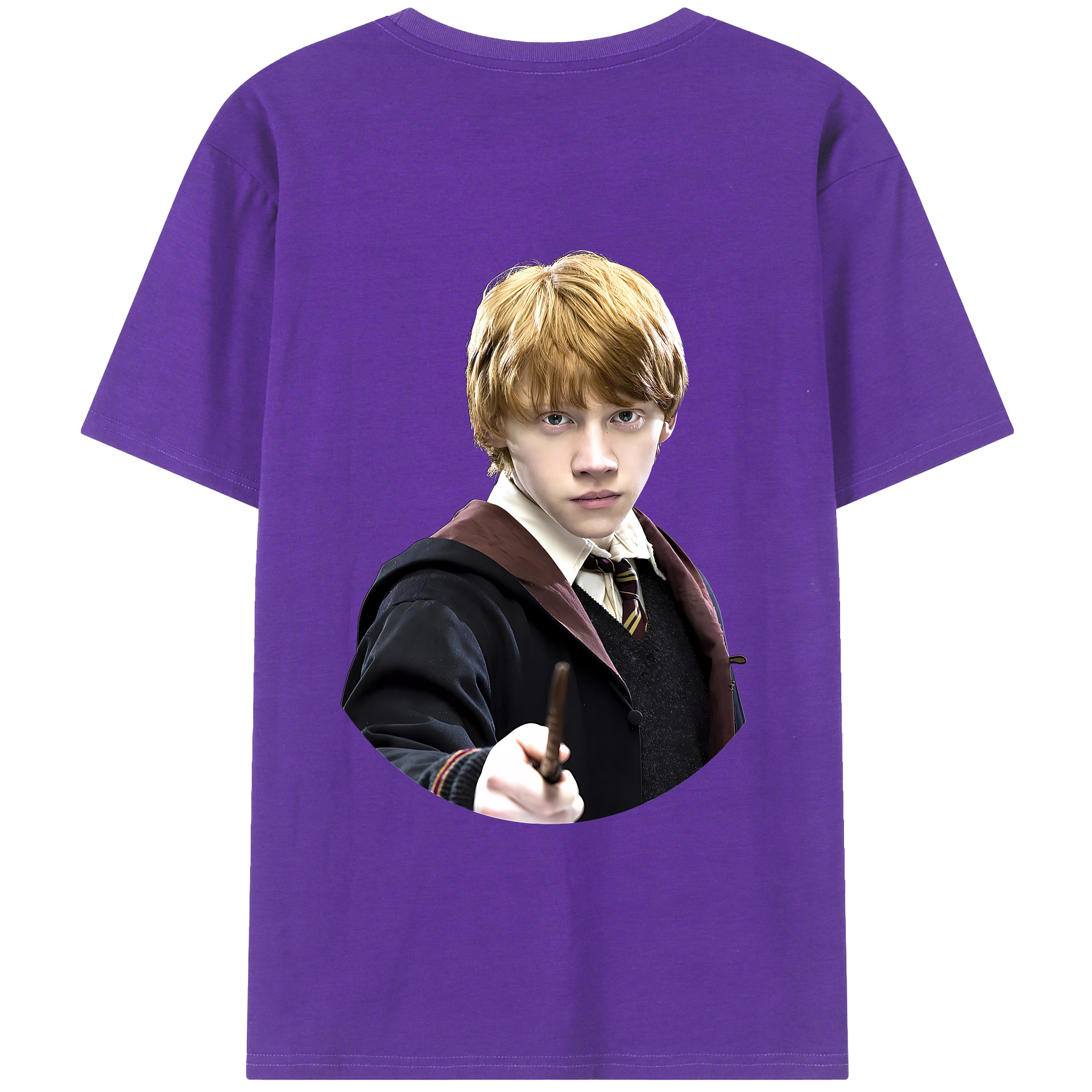 （画像用） Harry Potter ハリー・ポッターシリーズ 綿100％ メンズ半袖Tシャツ（バックプリント） 通気性