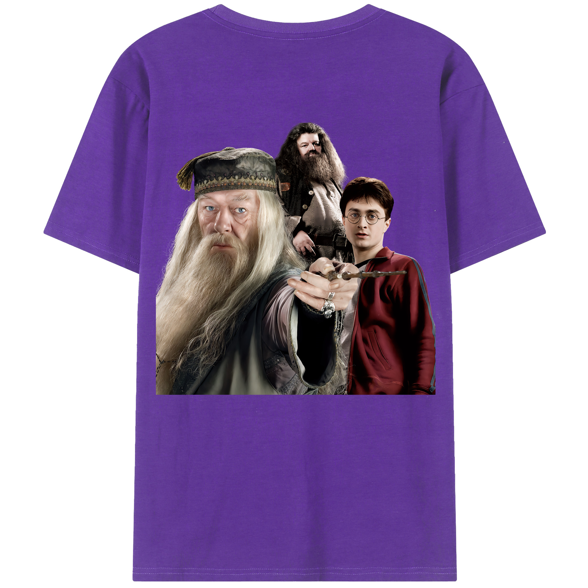 （画像用） Harry Potter ハリー・ポッターシリーズ 綿100％ メンズ半袖Tシャツ（バックプリント） 通気性