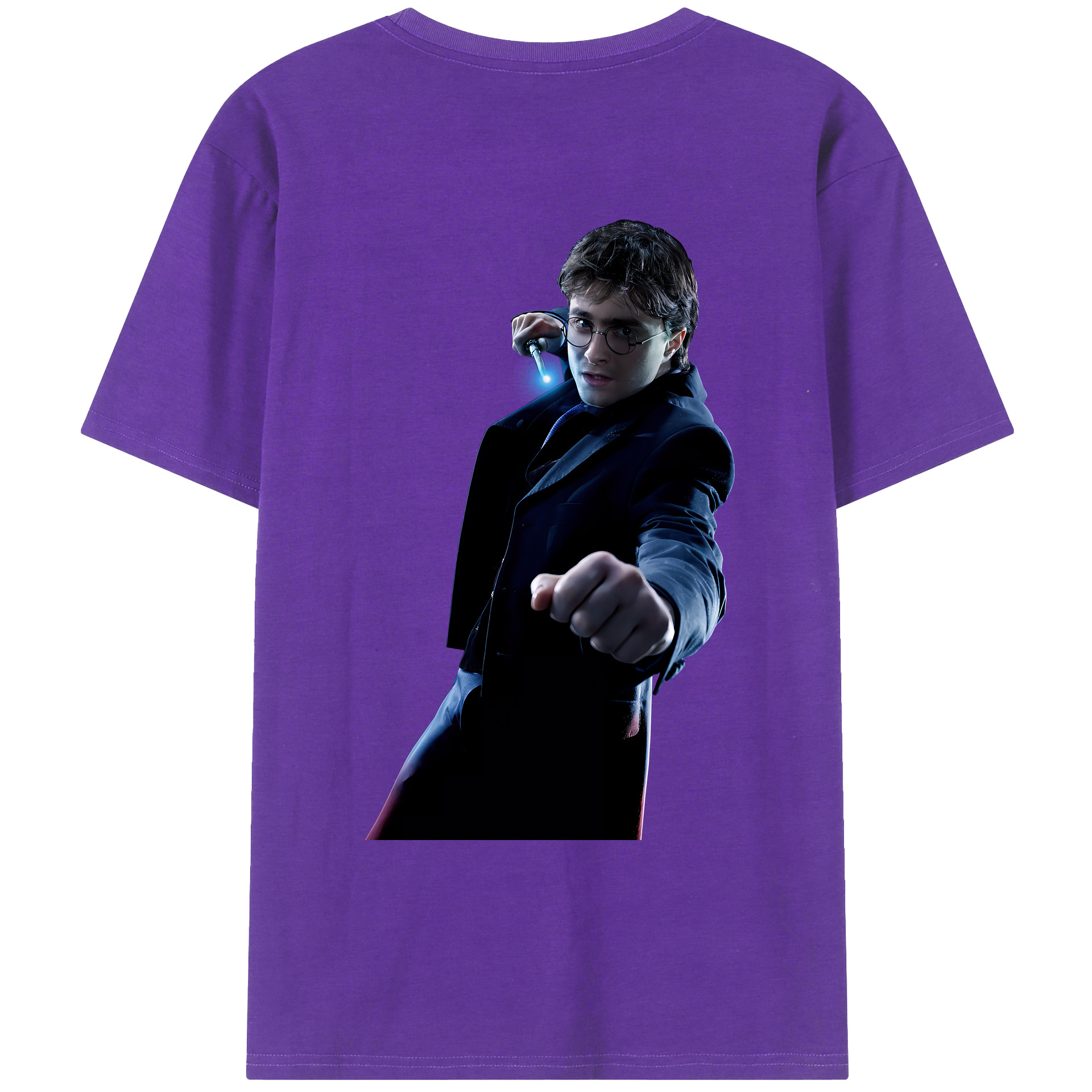 （画像用） Harry Potter ハリー・ポッターシリーズ 綿100％ メンズ半袖Tシャツ（バックプリント） 通気性