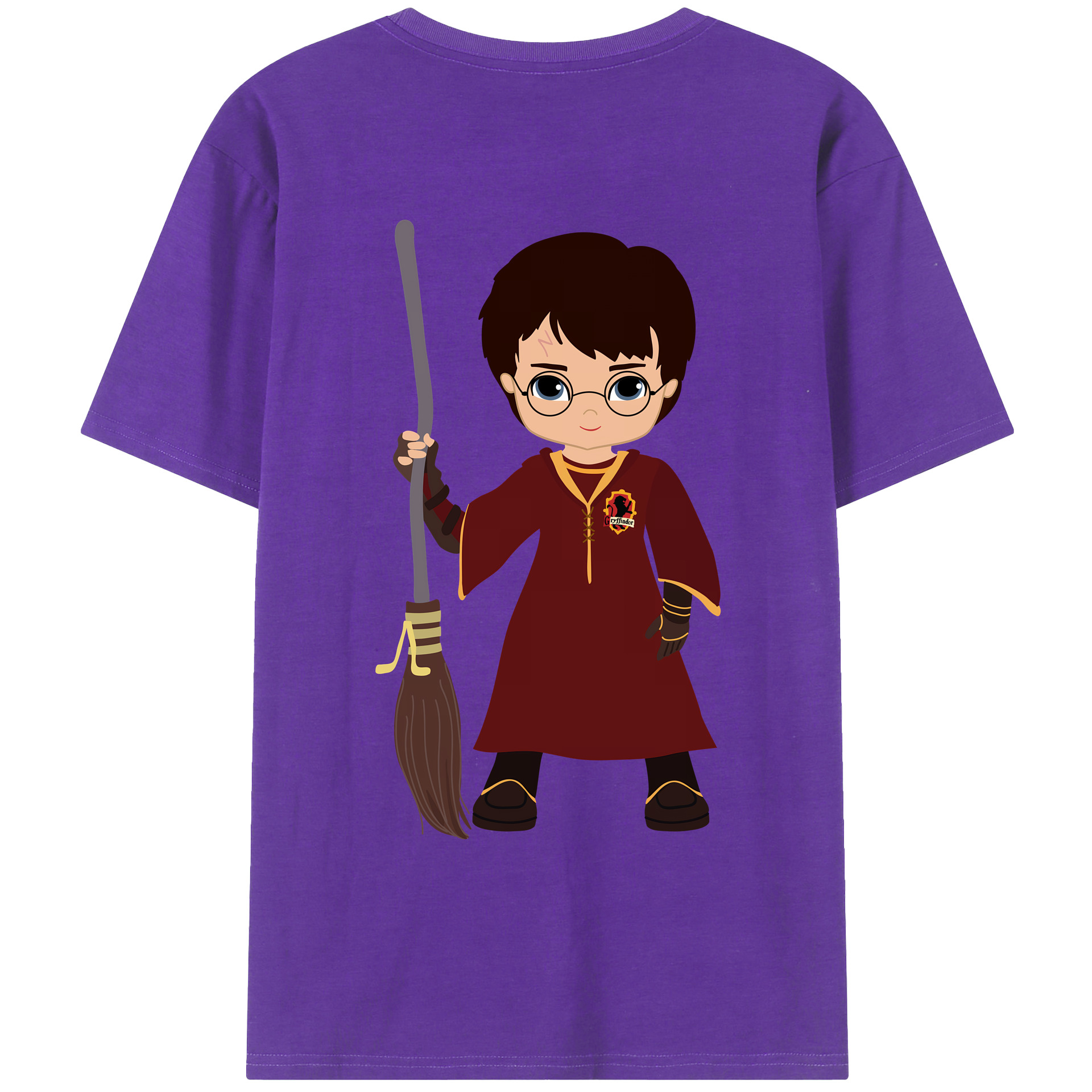 （画像用） Harry Potter ハリー・ポッターシリーズ 綿100％ メンズ半袖Tシャツ（バックプリント） 通気性