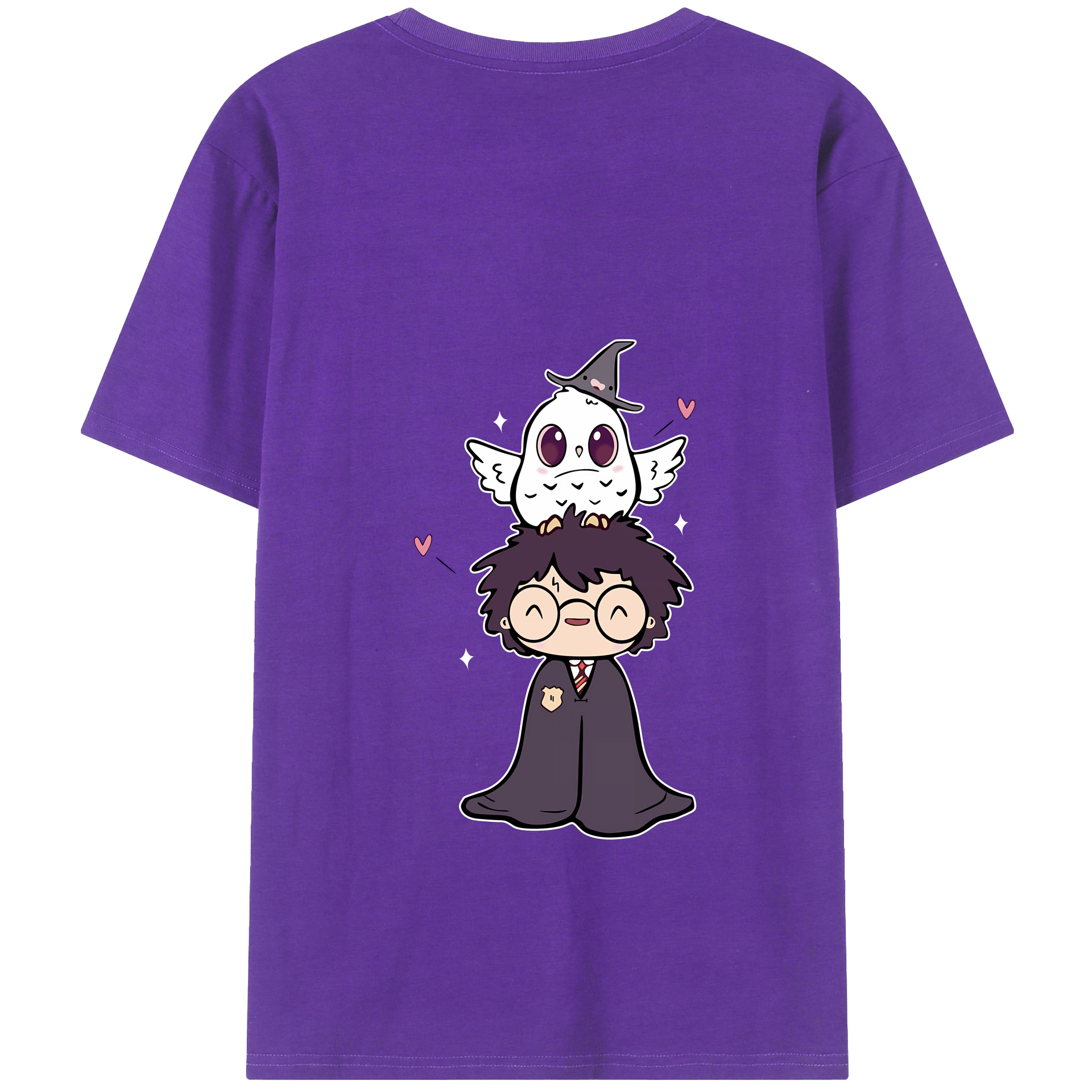 （画像用） Harry Potter ハリー・ポッターシリーズ 綿100％ メンズ半袖Tシャツ（バックプリント） 通気性