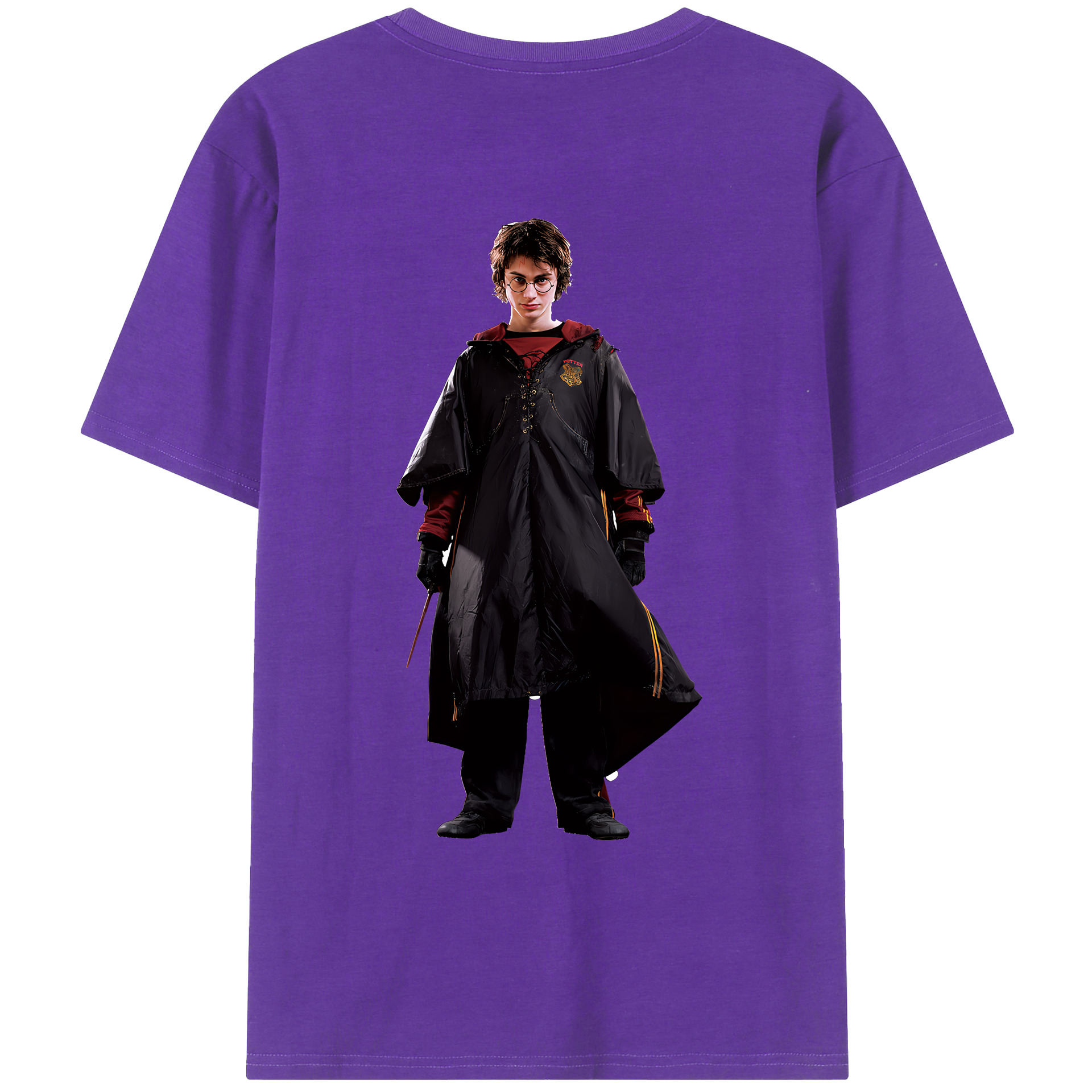 （画像用） Harry Potter ハリー・ポッターシリーズ 綿100％ メンズ半袖Tシャツ（バックプリント） 通気性