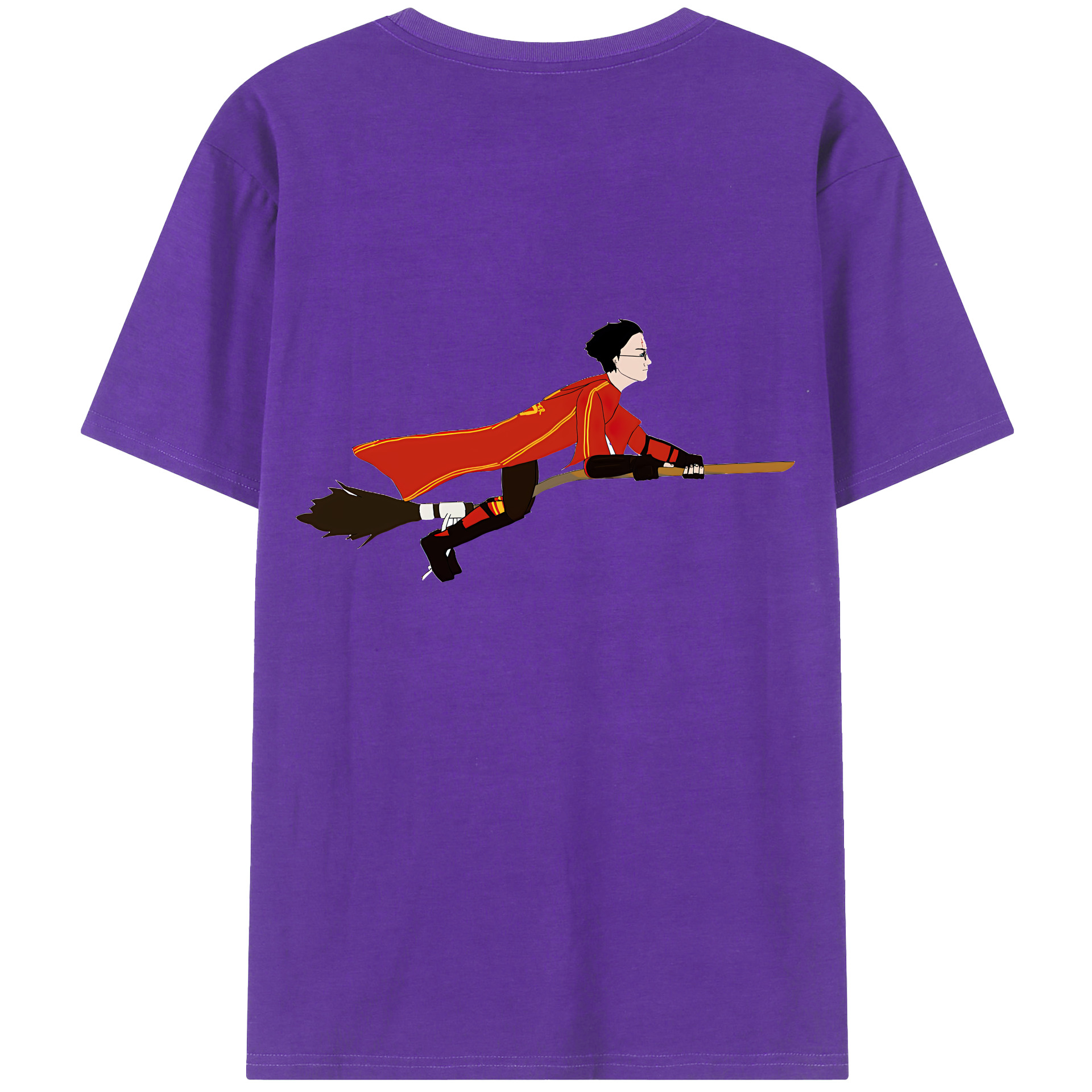 （画像用） Harry Potter ハリー・ポッターシリーズ 綿100％ メンズ半袖Tシャツ（バックプリント） 通気性