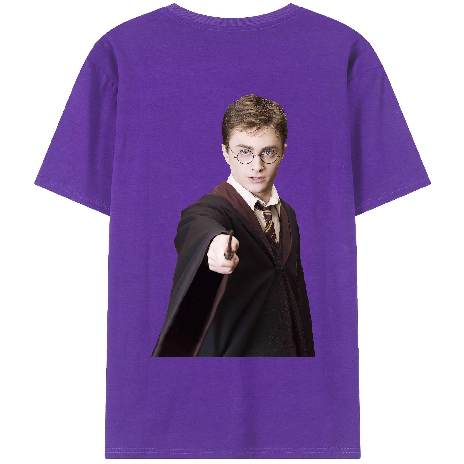 （画像用） Harry Potter ハリー・ポッターシリーズ 綿100％ メンズ半袖Tシャツ（バックプリント） 通気性