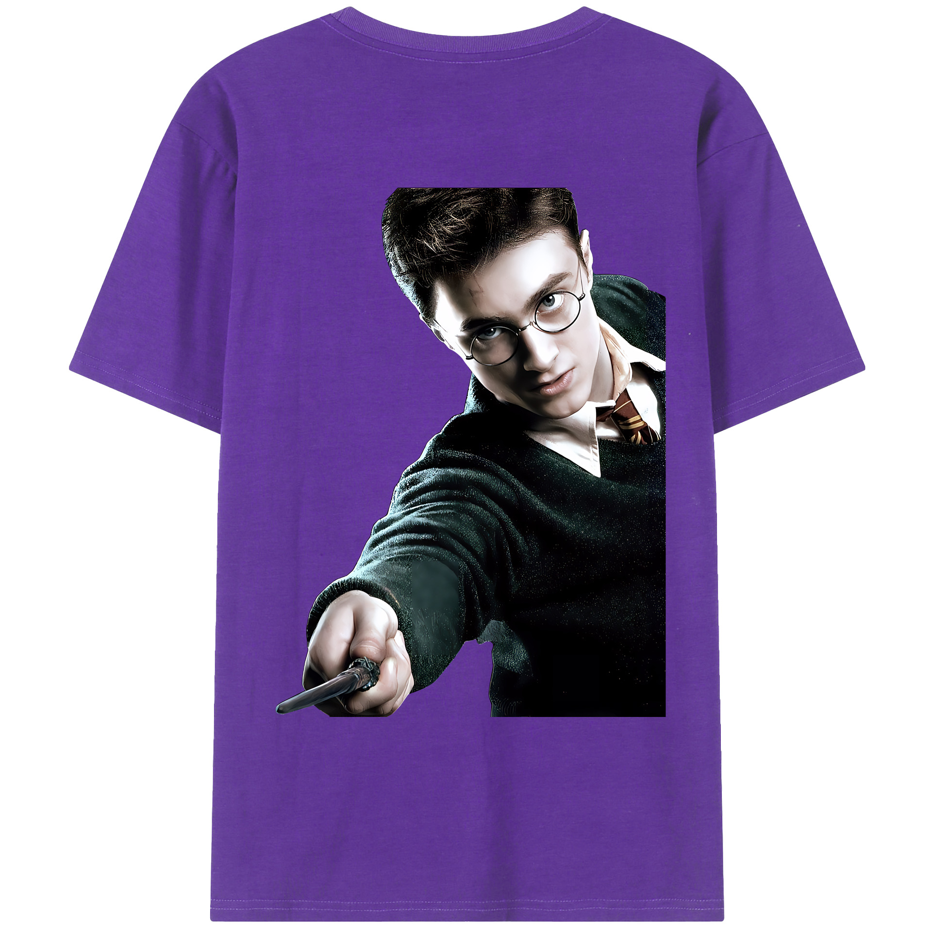 （画像用） Harry Potter ハリー・ポッターシリーズ 綿100％ メンズ半袖Tシャツ（バックプリント） 通気性
