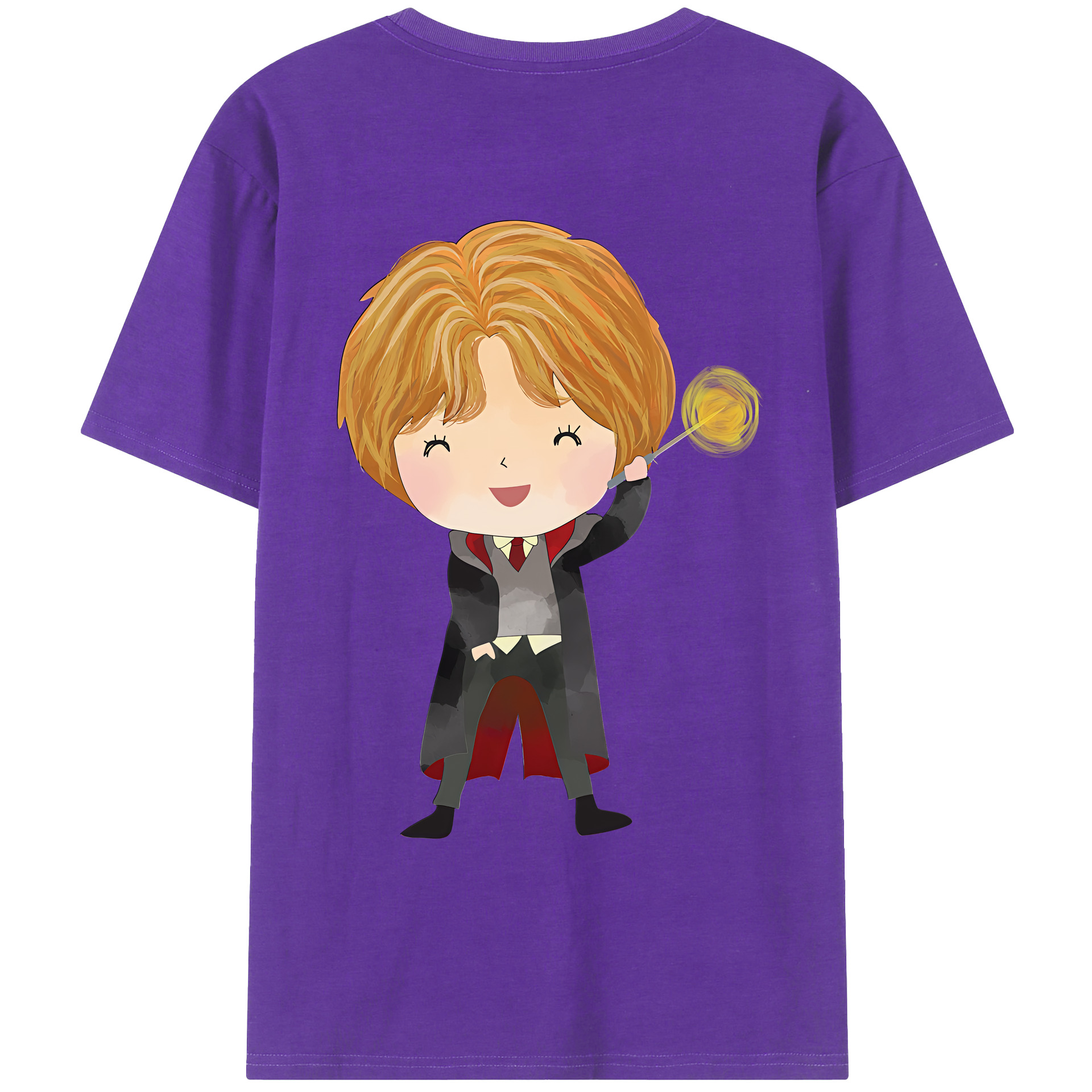 （画像用） Harry Potter ハリー・ポッターシリーズ 綿100％ メンズ半袖Tシャツ（バックプリント） 通気性