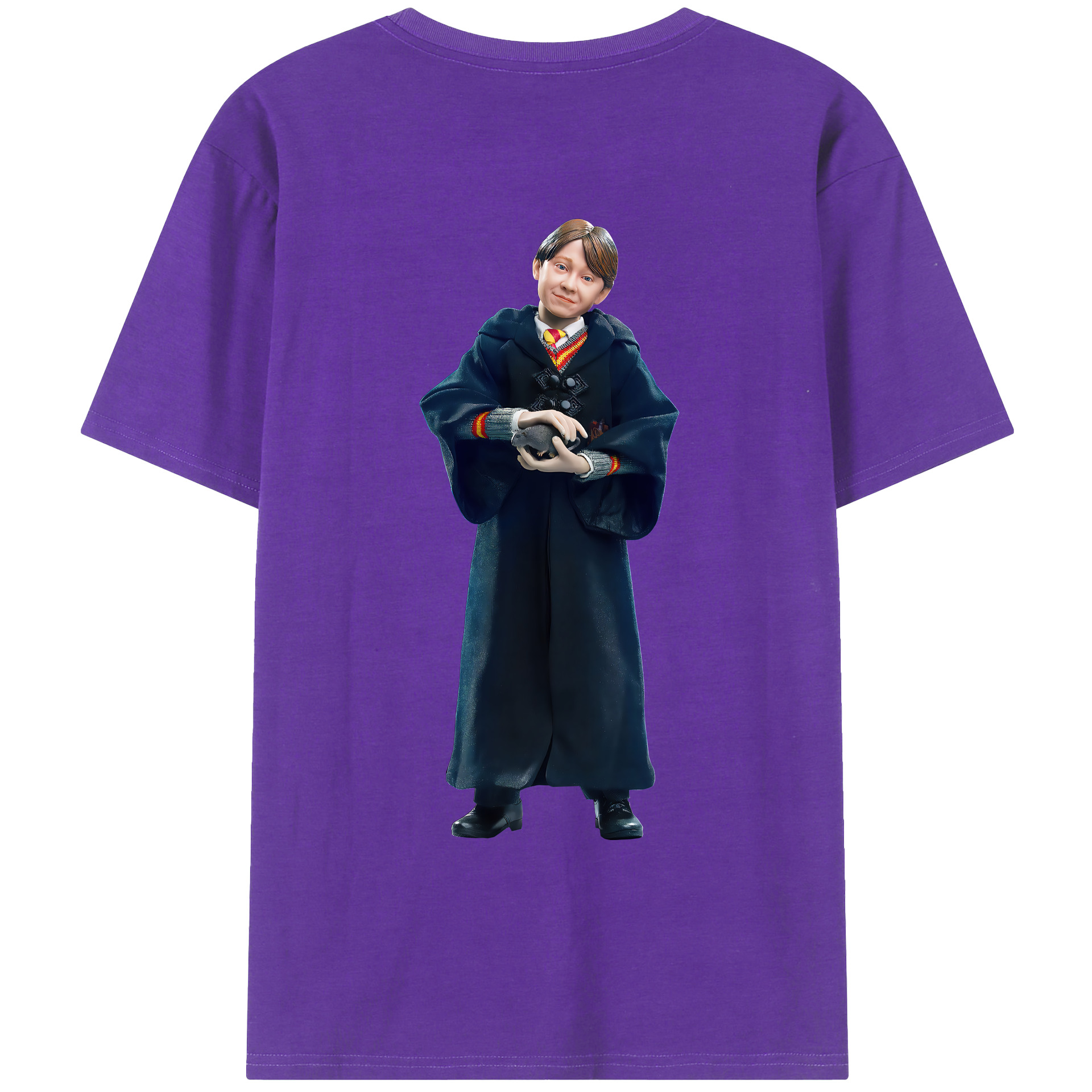 （画像用） Harry Potter ハリー・ポッターシリーズ 綿100％ メンズ半袖Tシャツ（バックプリント） 通気性