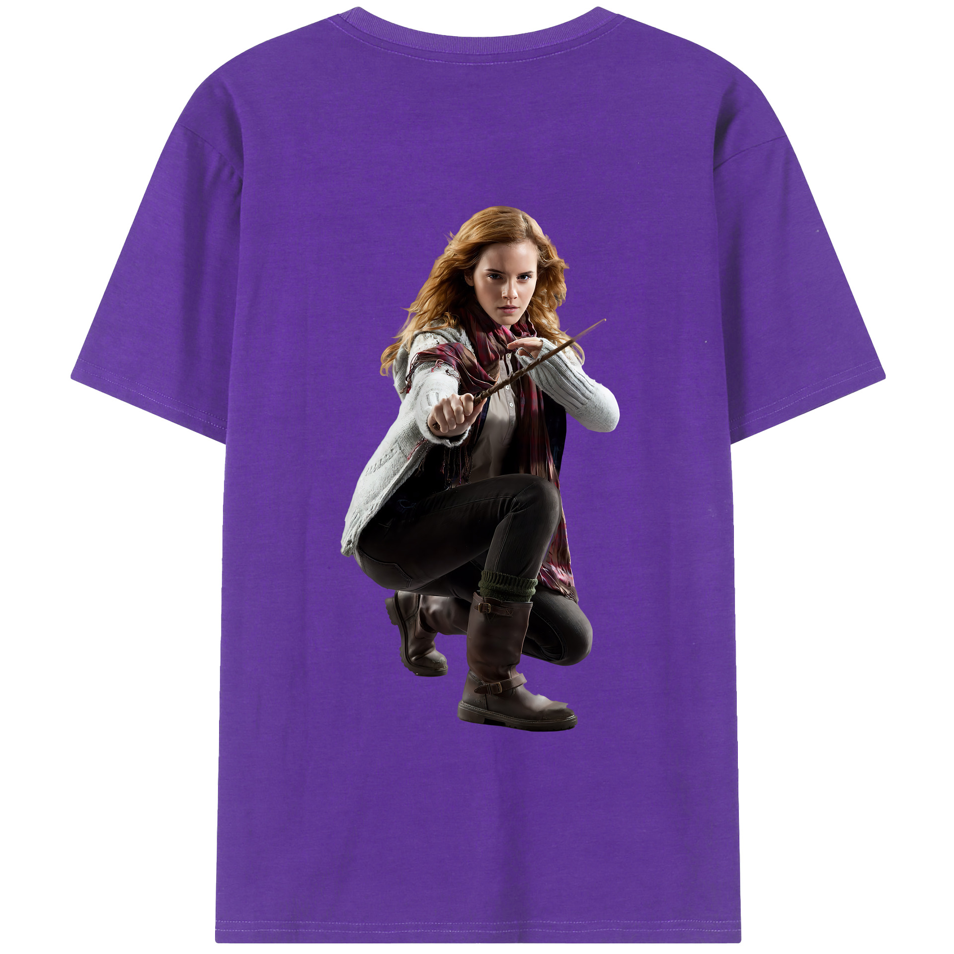 （画像用） Harry Potter ハリー・ポッターシリーズ 綿100％ メンズ半袖Tシャツ（バックプリント） 通気性