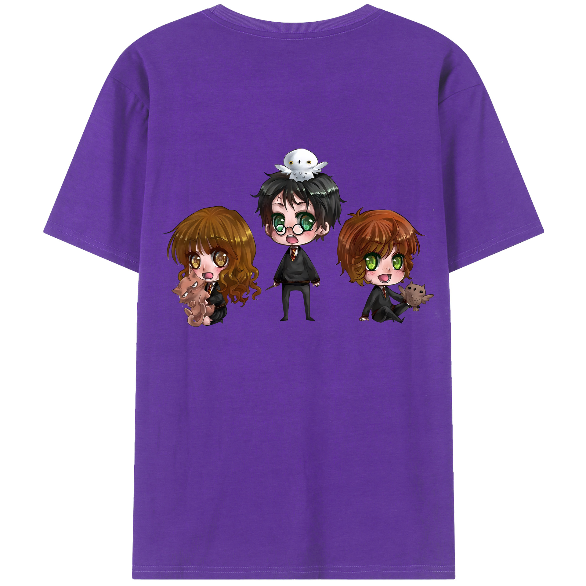 （画像用） Harry Potter ハリー・ポッターシリーズ 綿100％ メンズ半袖Tシャツ（バックプリント） 通気性