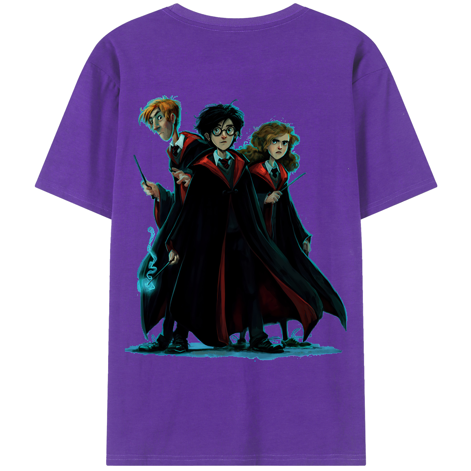 （画像用） Harry Potter ハリー・ポッターシリーズ 綿100％ メンズ半袖Tシャツ（バックプリント） 通気性