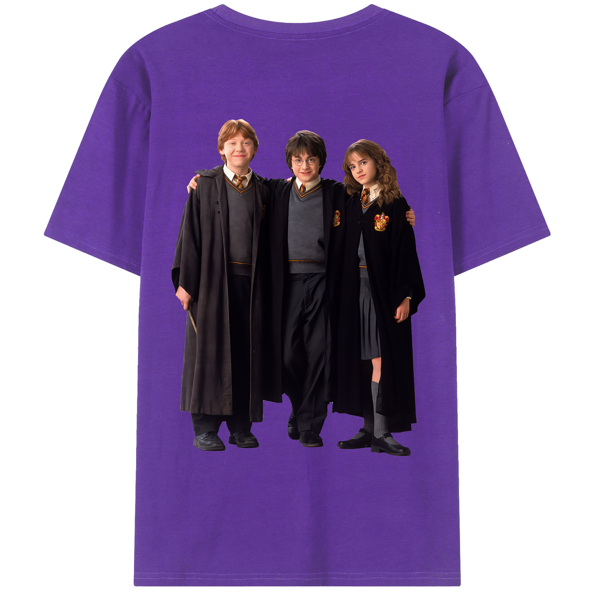 （画像用） Harry Potter ハリー・ポッターシリーズ 綿100％ メンズ半袖Tシャツ（バックプリント） 通気性