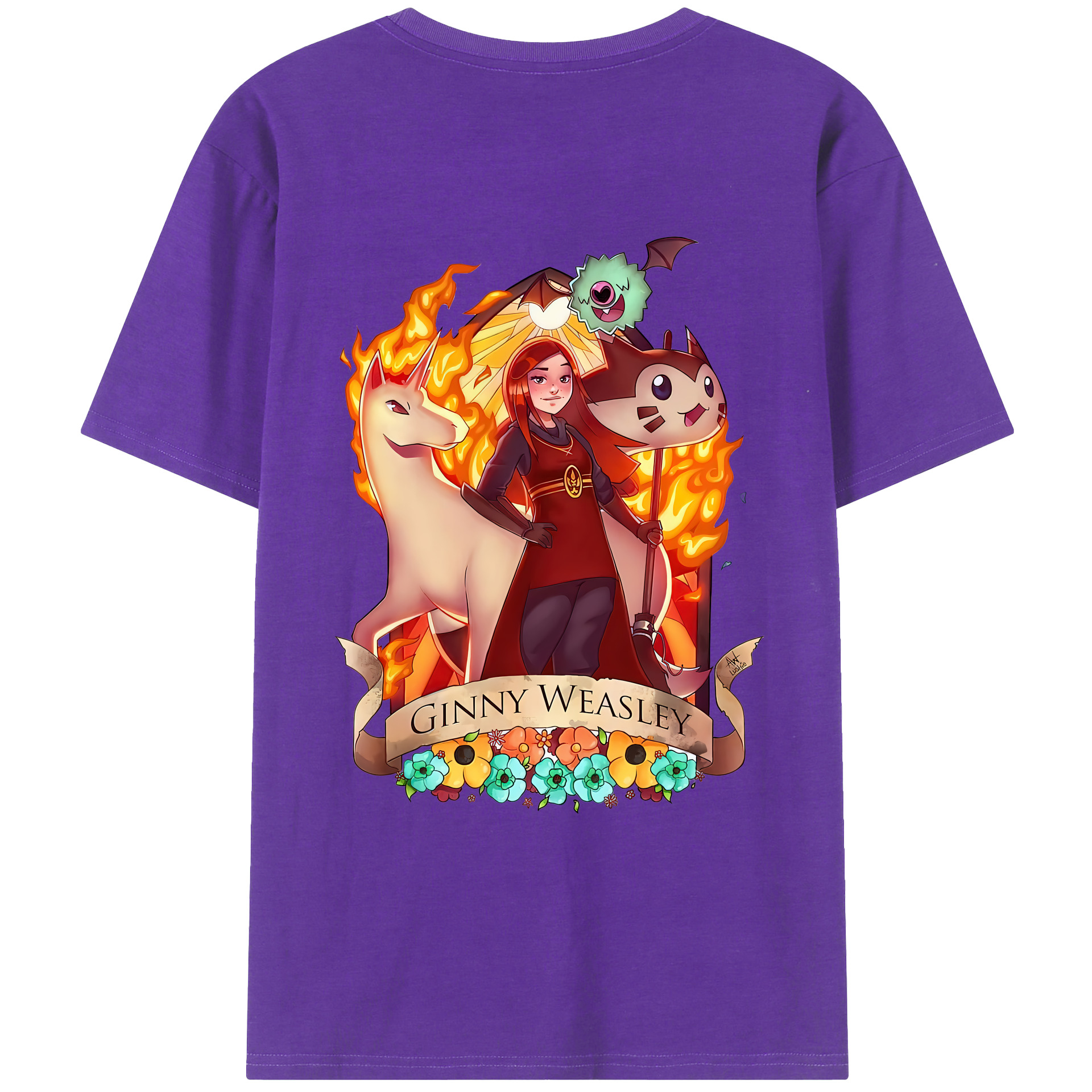 （画像用） Harry Potter ハリー・ポッターシリーズ 綿100％ メンズ半袖Tシャツ（バックプリント） 通気性