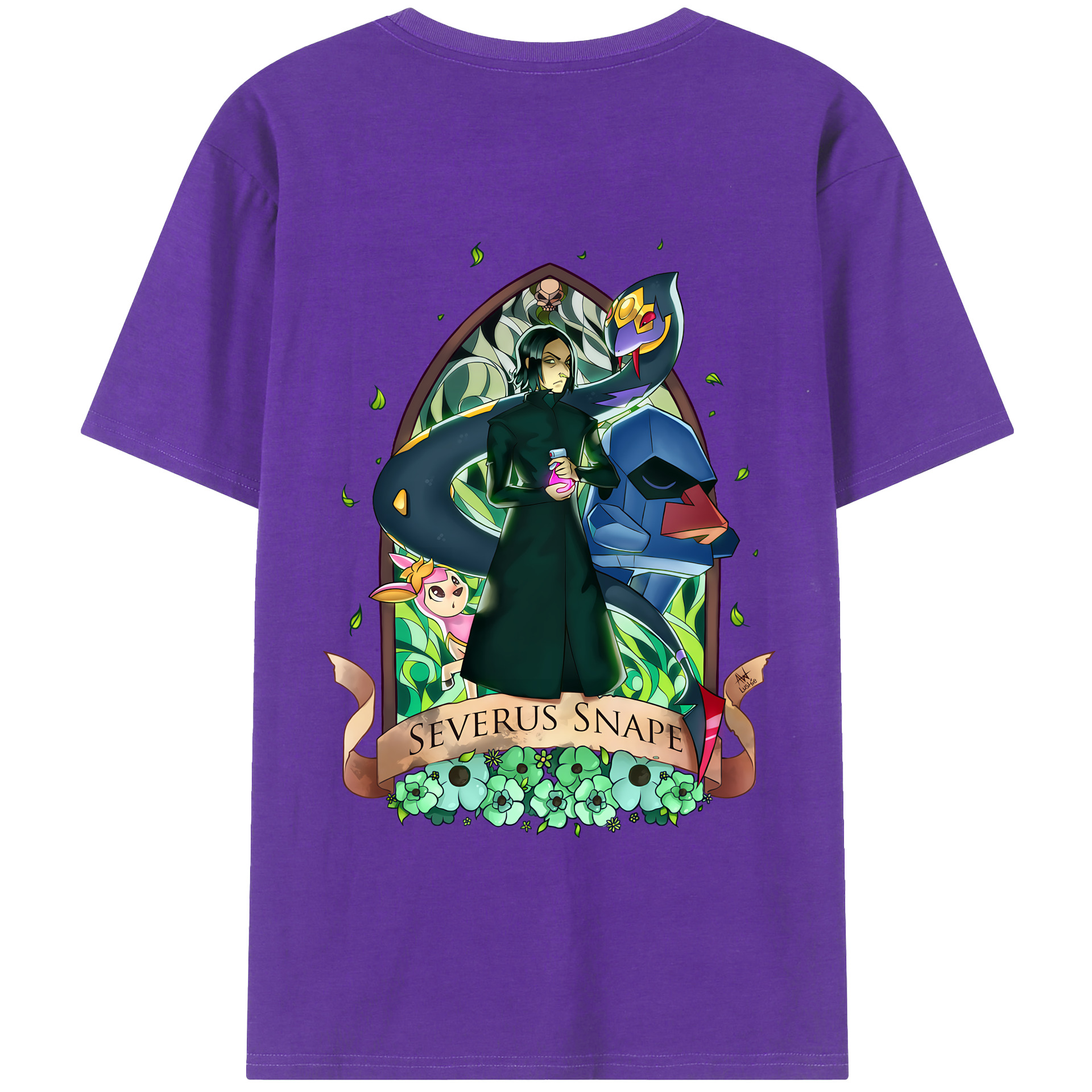 （画像用） Harry Potter ハリー・ポッターシリーズ 綿100％ メンズ半袖Tシャツ（バックプリント） 通気性