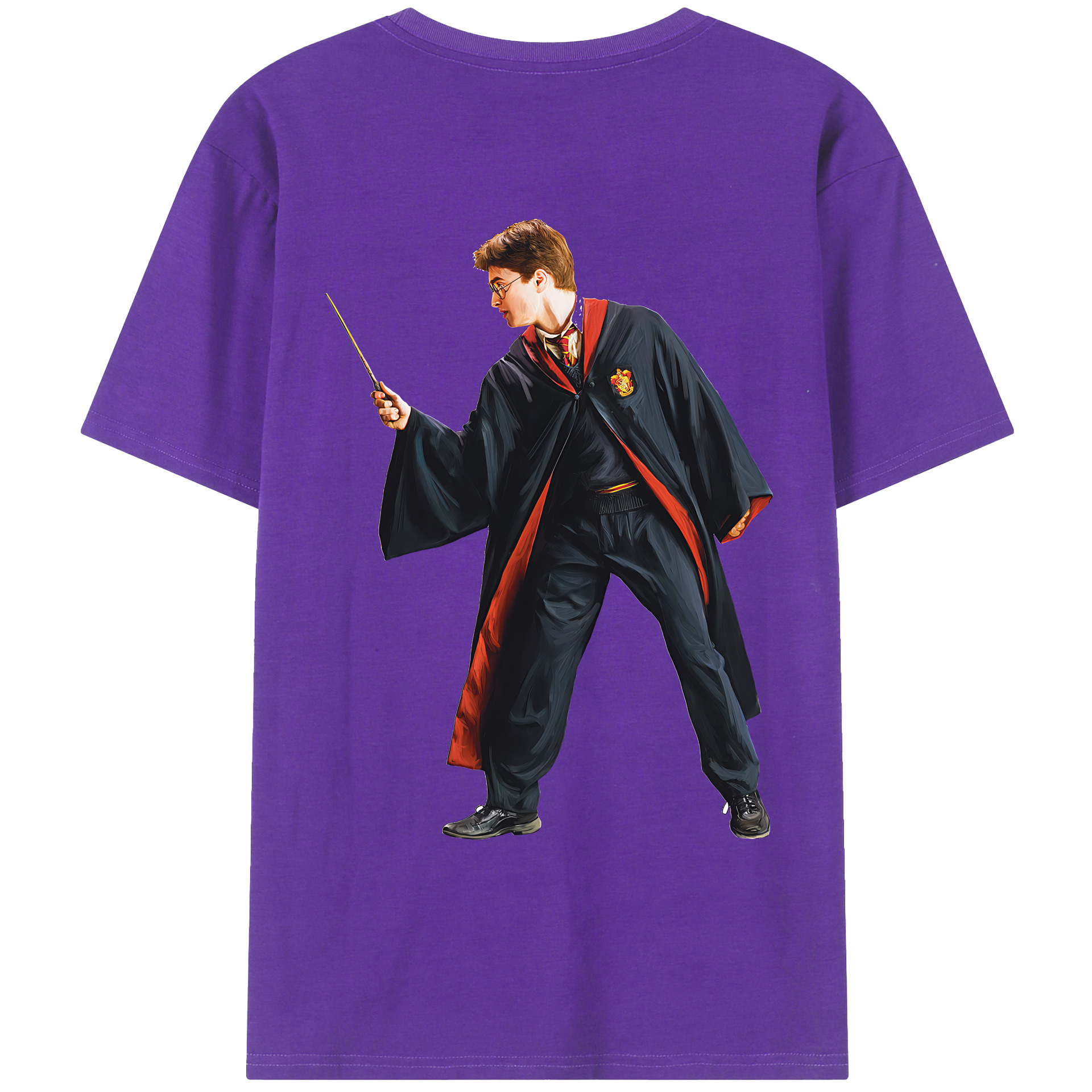 （画像用） Harry Potter ハリー・ポッターシリーズ 綿100％ メンズ半袖Tシャツ（バックプリント） 通気性