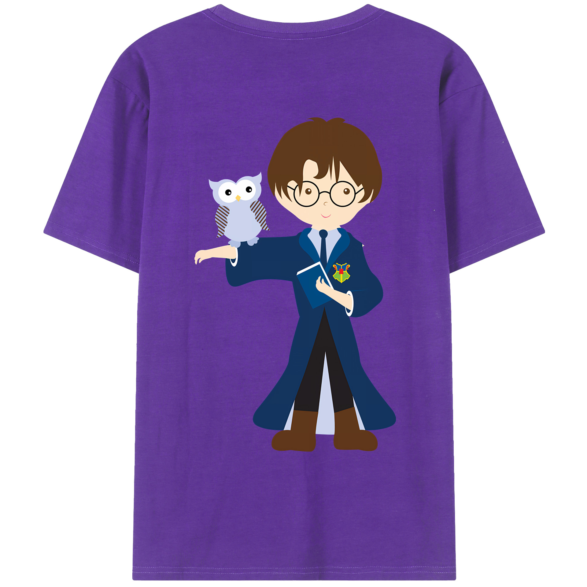 （画像用） Harry Potter ハリー・ポッターシリーズ 綿100％ メンズ半袖Tシャツ（バックプリント） 通気性