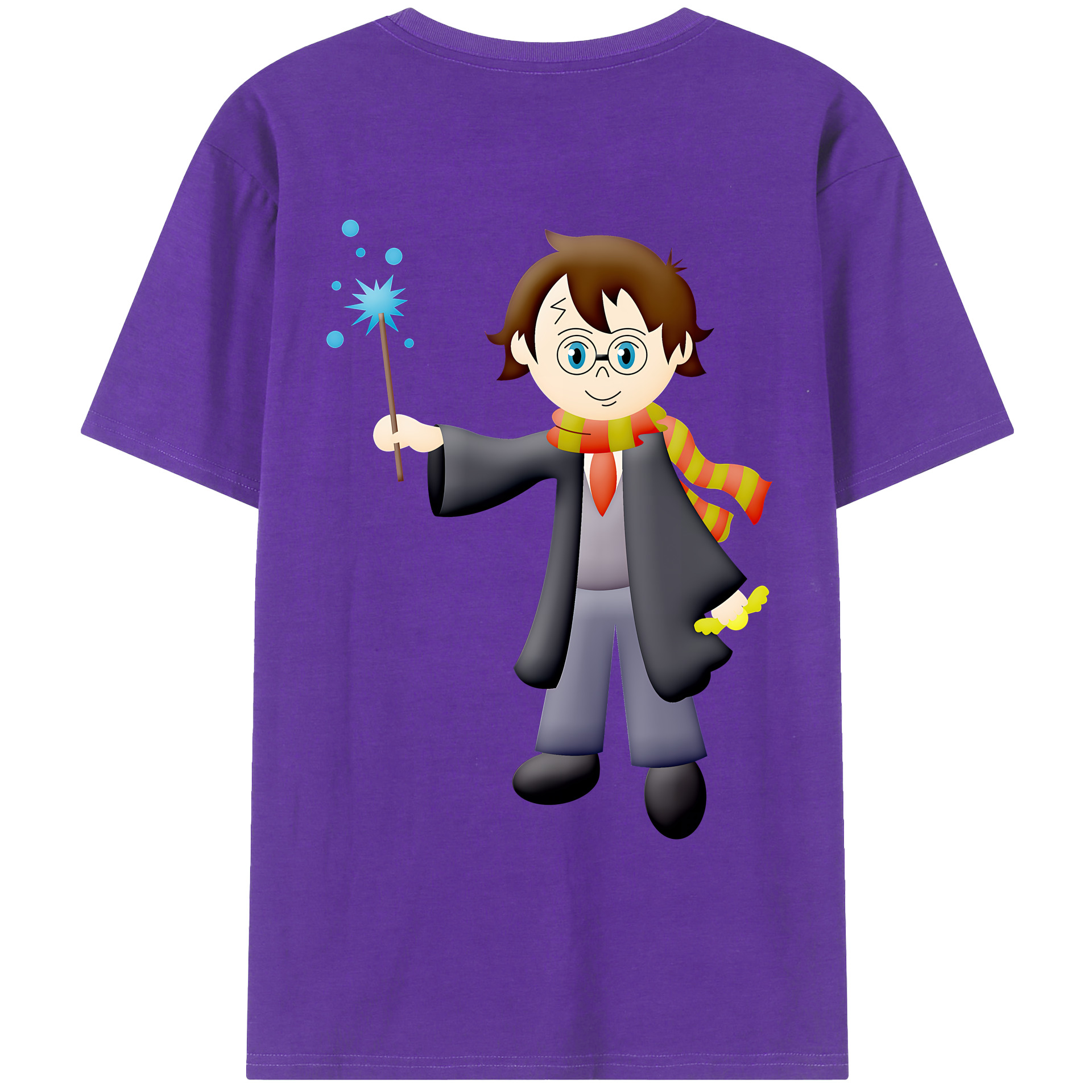 （画像用） Harry Potter ハリー・ポッターシリーズ 綿100％ メンズ半袖Tシャツ（バックプリント） 通気性