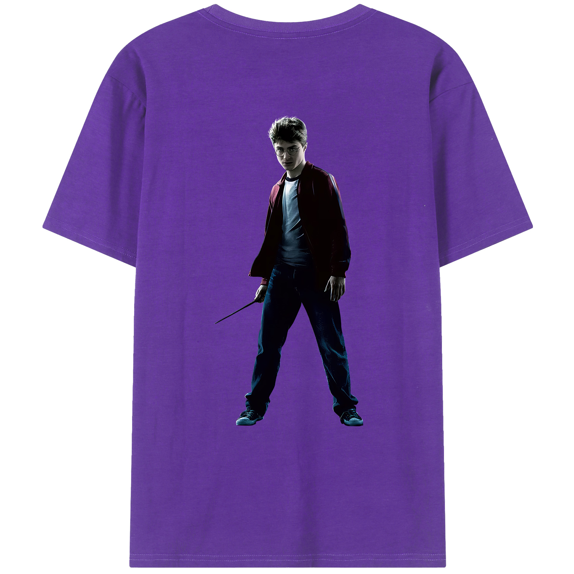 （画像用） Harry Potter ハリー・ポッターシリーズ 綿100％ メンズ半袖Tシャツ（バックプリント） 通気性