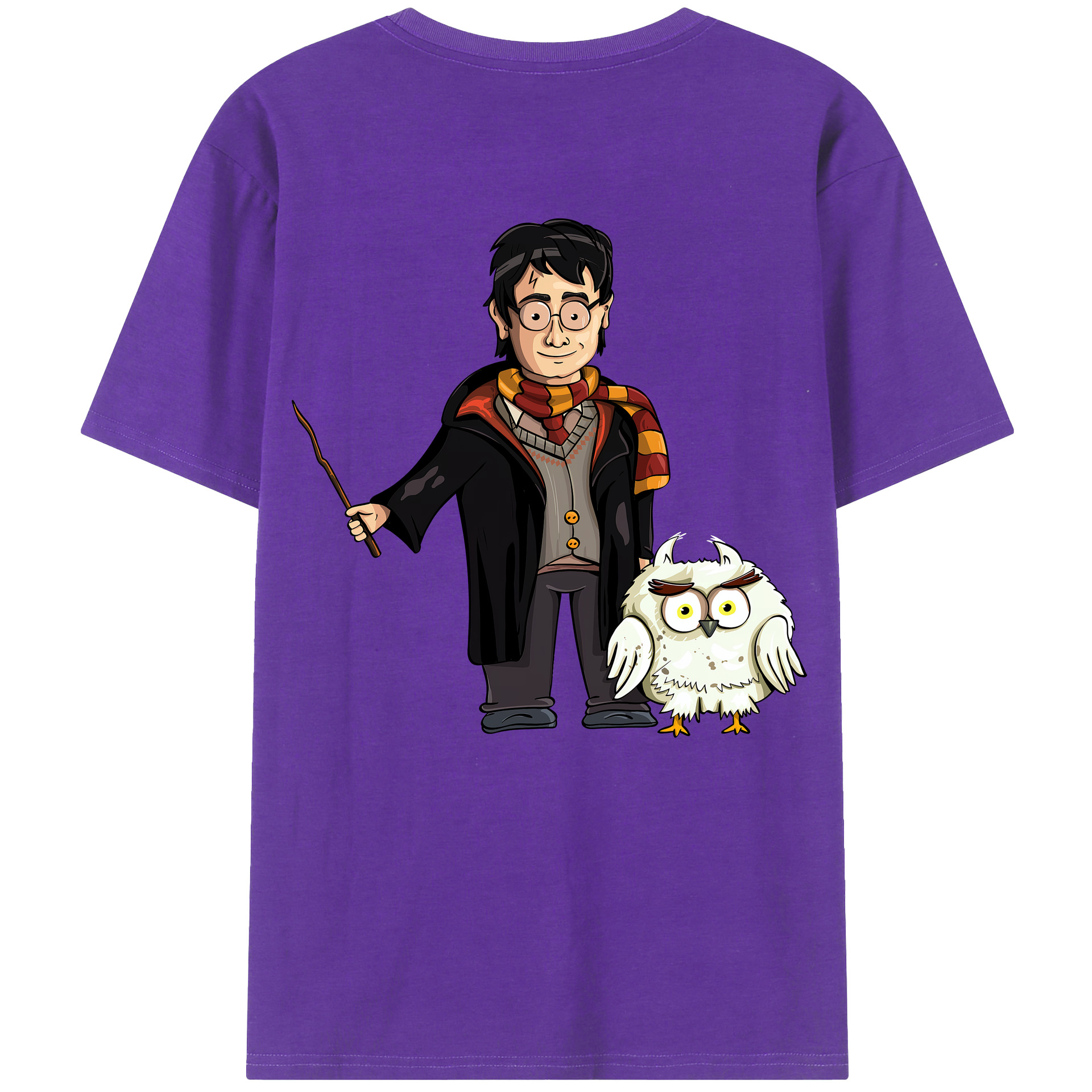 （画像用） Harry Potter ハリー・ポッターシリーズ 綿100％ メンズ半袖Tシャツ（バックプリント） 通気性