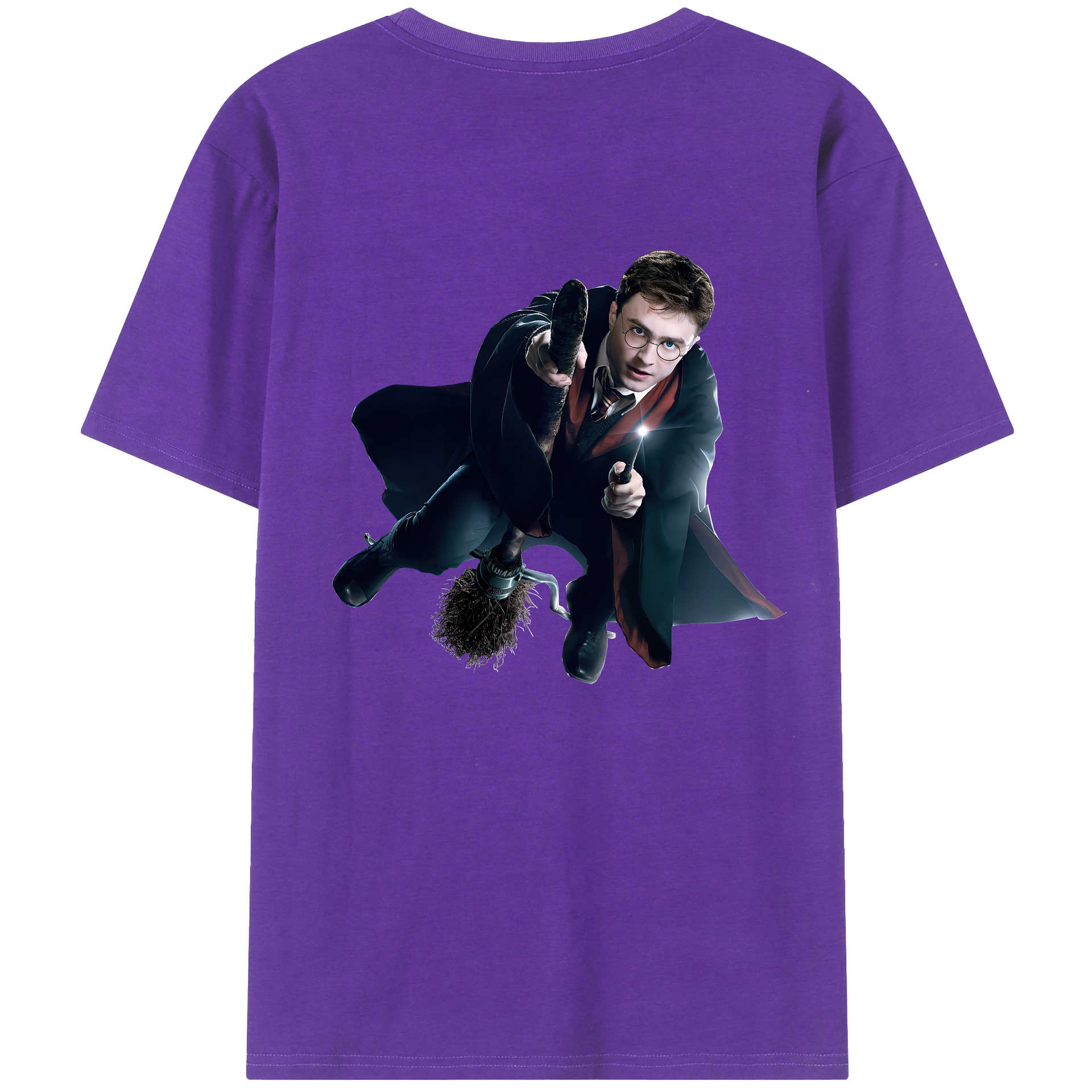 （画像用） Harry Potter ハリー・ポッターシリーズ 綿100％ メンズ半袖Tシャツ（バックプリント） 通気性