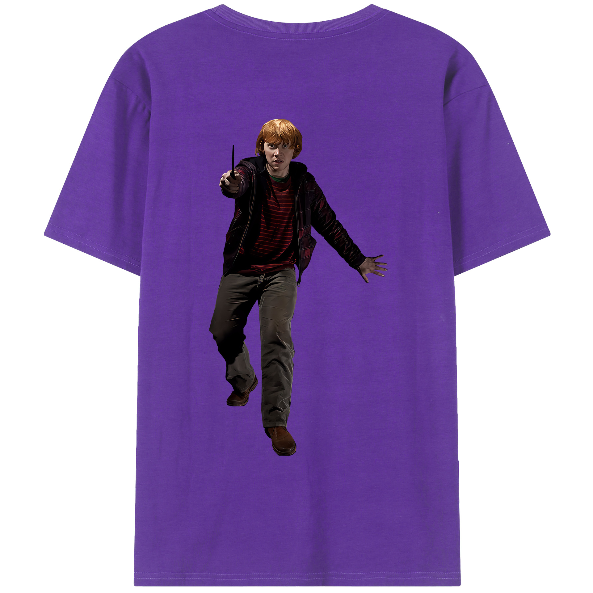 （画像用） Harry Potter ハリー・ポッターシリーズ 綿100％ メンズ半袖Tシャツ（バックプリント） 通気性