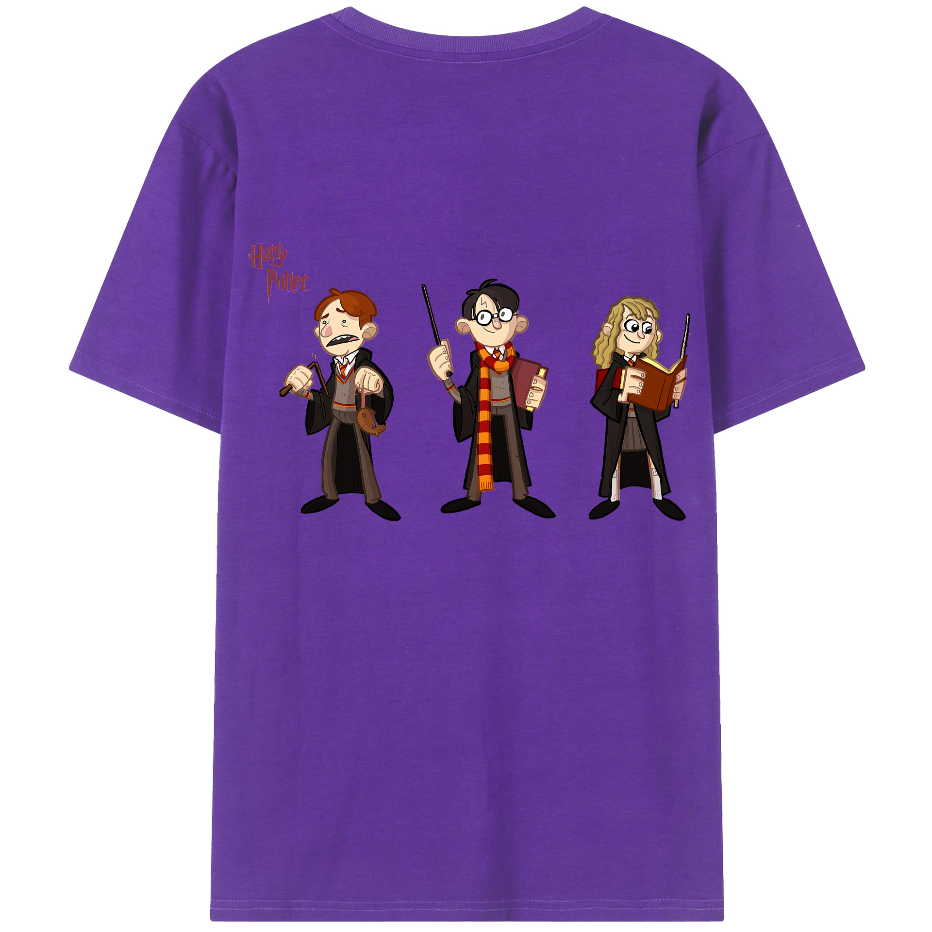 （画像用） Harry Potter ハリー・ポッターシリーズ 綿100％ メンズ半袖Tシャツ（バックプリント） 通気性