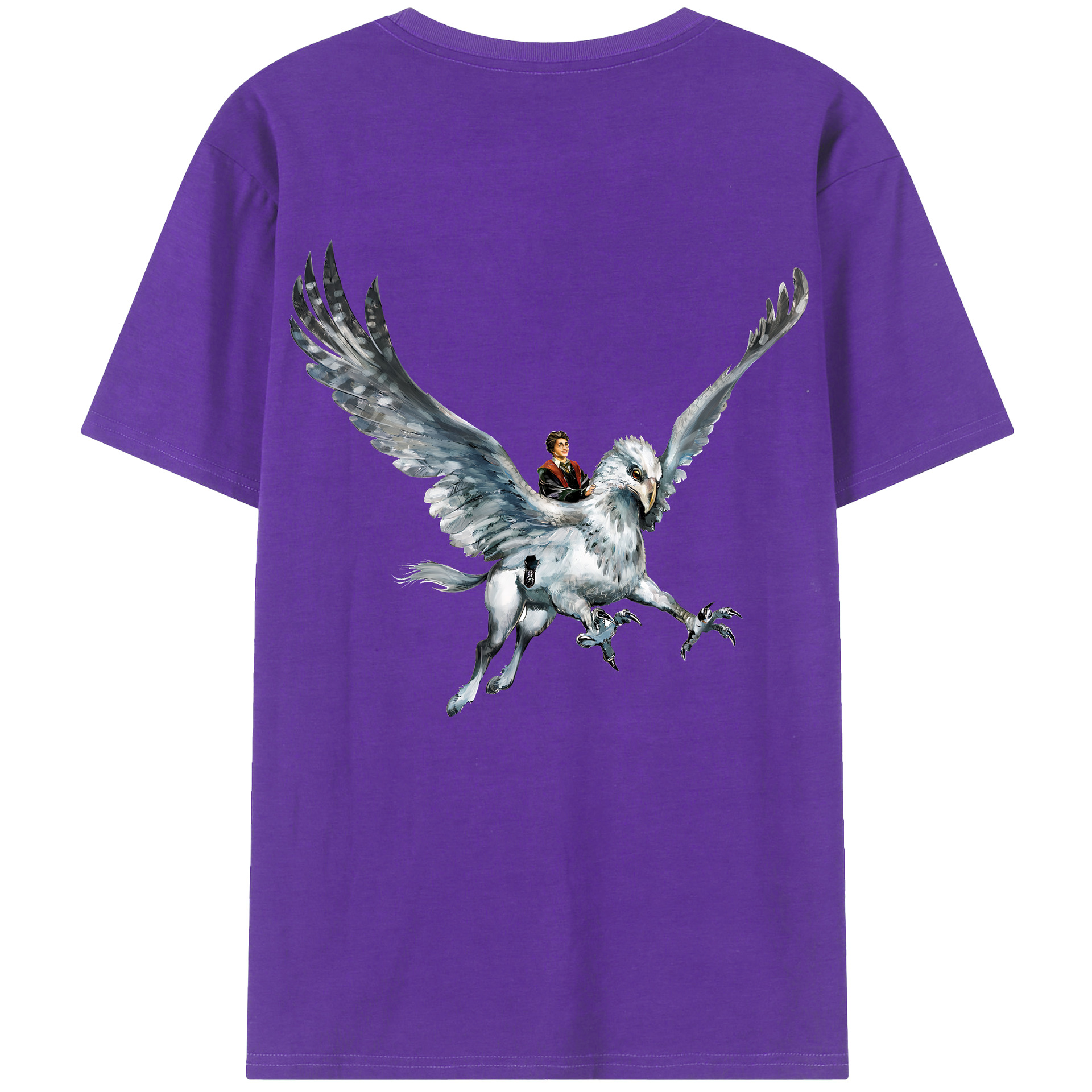 （画像用） Harry Potter ハリー・ポッターシリーズ 綿100％ メンズ半袖Tシャツ（バックプリント） 通気性