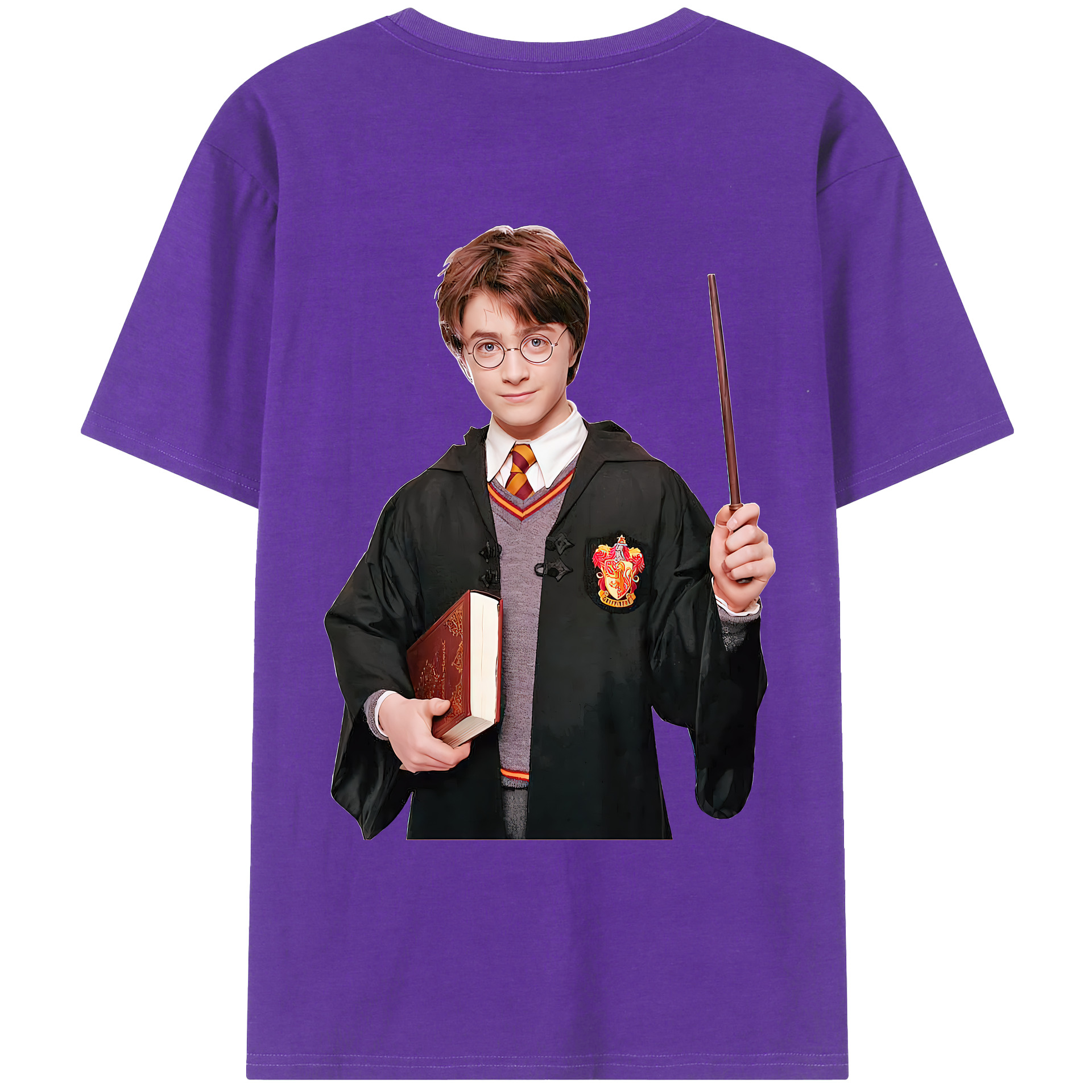 （画像用） Harry Potter ハリー・ポッターシリーズ 綿100％ メンズ半袖Tシャツ（バックプリント） 通気性