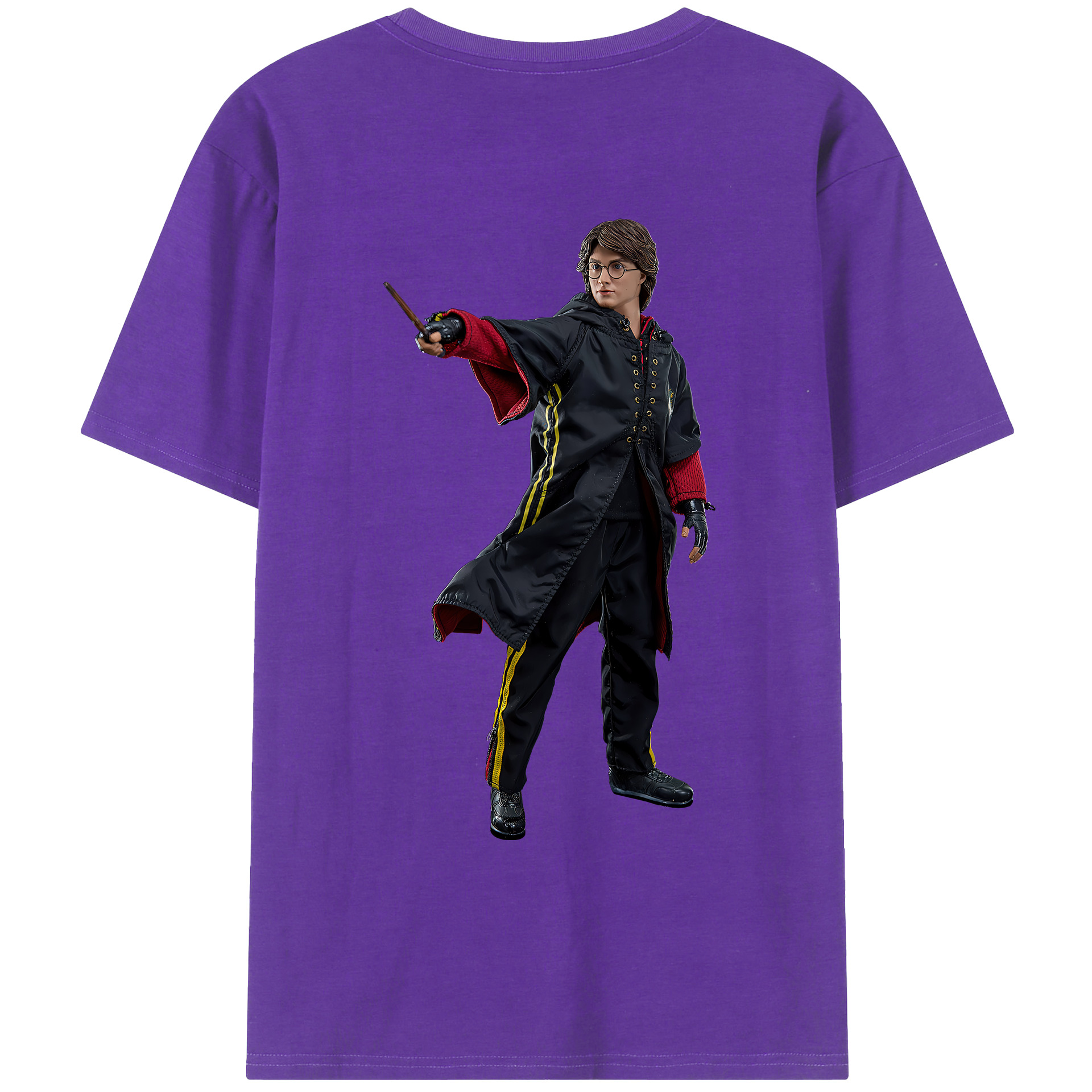 （画像用） Harry Potter ハリー・ポッターシリーズ 綿100％ メンズ半袖Tシャツ（バックプリント） 通気性