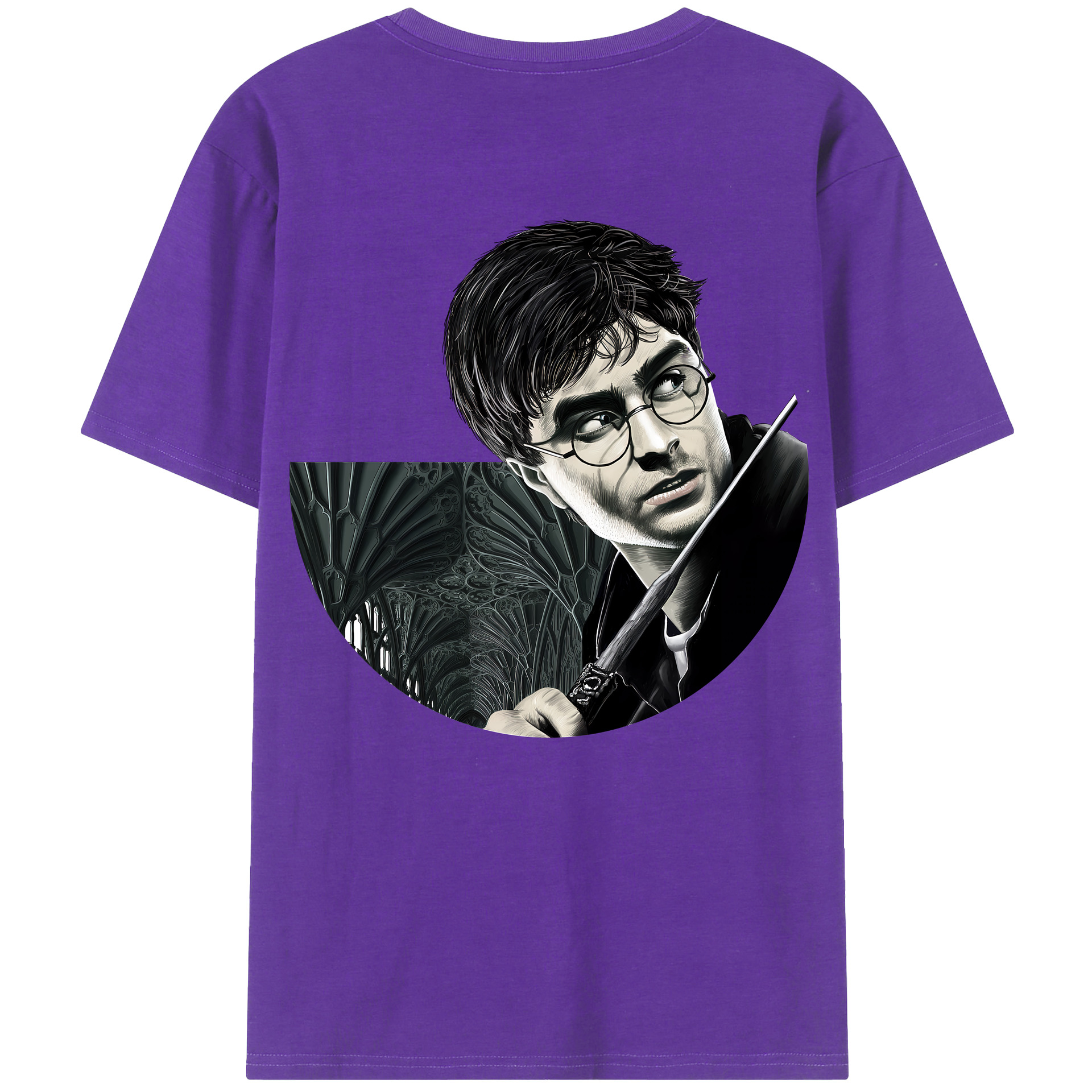 （画像用） Harry Potter ハリー・ポッターシリーズ 綿100％ メンズ半袖Tシャツ（バックプリント） 通気性