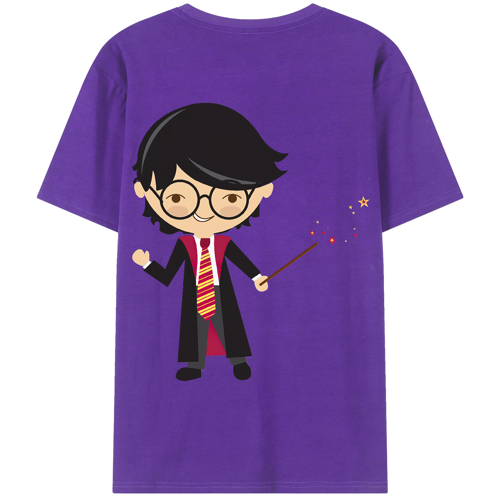 （画像用） Harry Potter ハリー・ポッターシリーズ 綿100％ メンズ半袖Tシャツ（バックプリント） 通気性