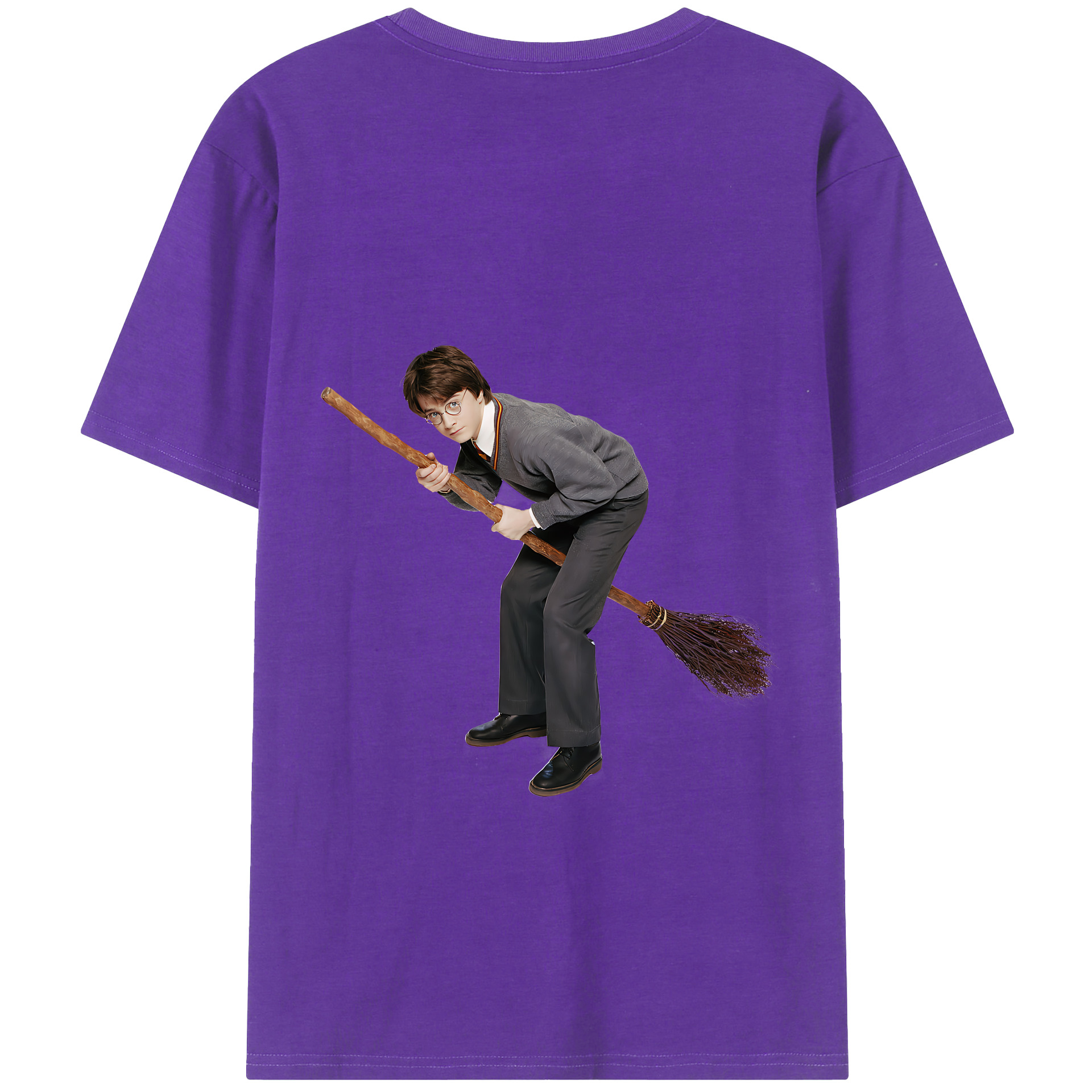 （画像用） Harry Potter ハリー・ポッターシリーズ 綿100％ メンズ半袖Tシャツ（バックプリント） 通気性