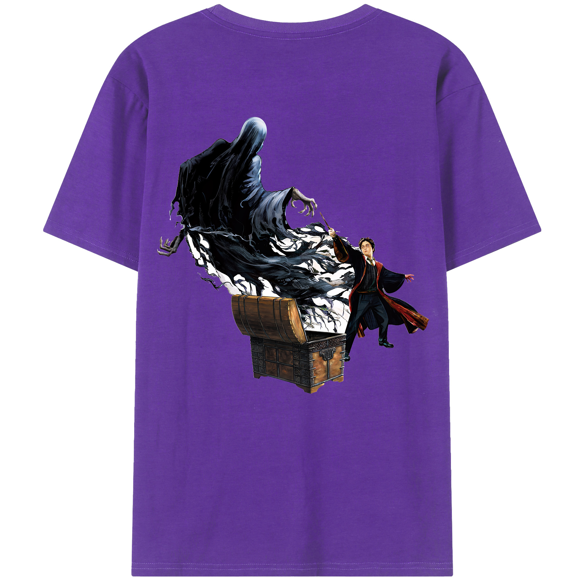 （画像用） Harry Potter ハリー・ポッターシリーズ 綿100％ メンズ半袖Tシャツ（バックプリント） 通気性