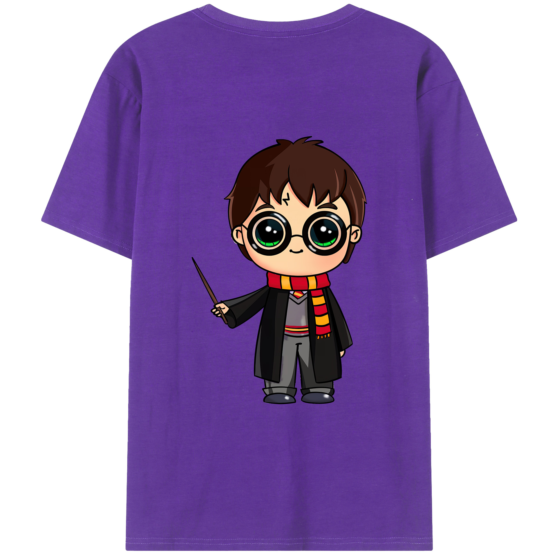 （画像用） Harry Potter ハリー・ポッターシリーズ 綿100％ メンズ半袖Tシャツ（バックプリント） 通気性