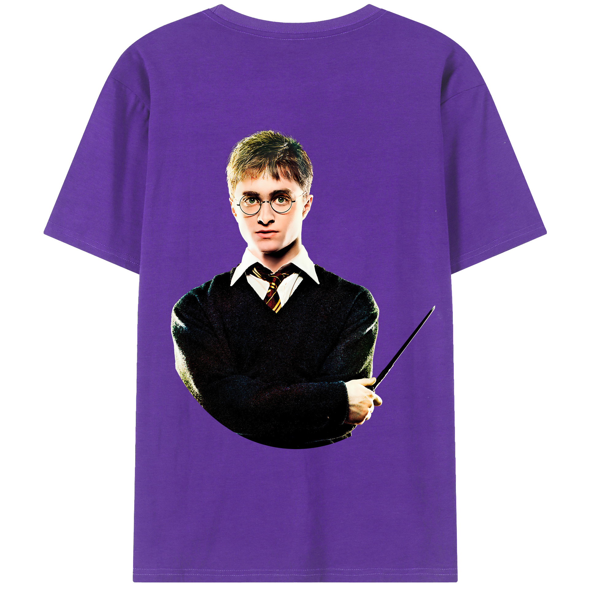 （画像用） Harry Potter ハリー・ポッターシリーズ 綿100％ メンズ半袖Tシャツ（バックプリント） 通気性