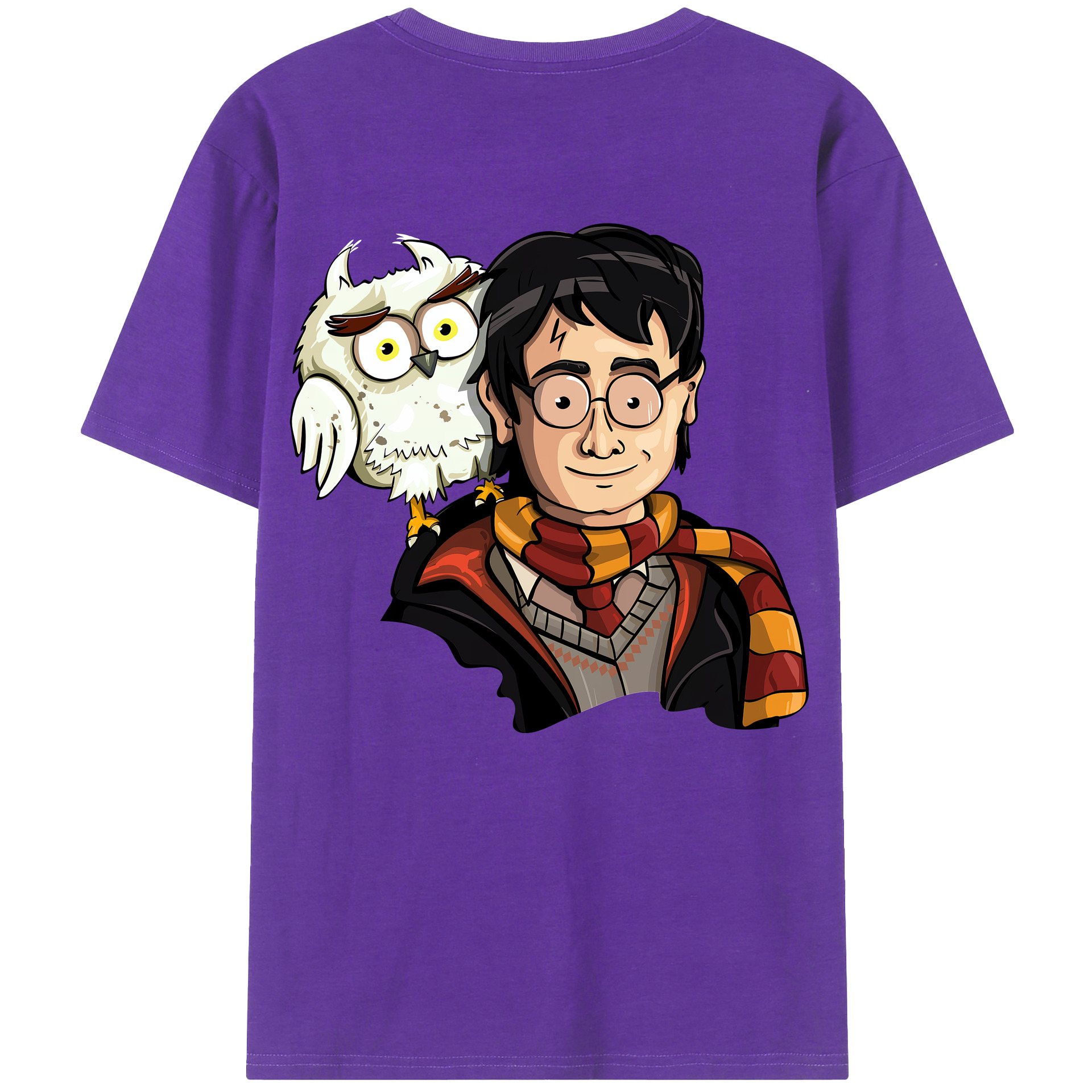 （画像用） Harry Potter ハリー・ポッターシリーズ 綿100％ メンズ半袖Tシャツ（バックプリント） 通気性