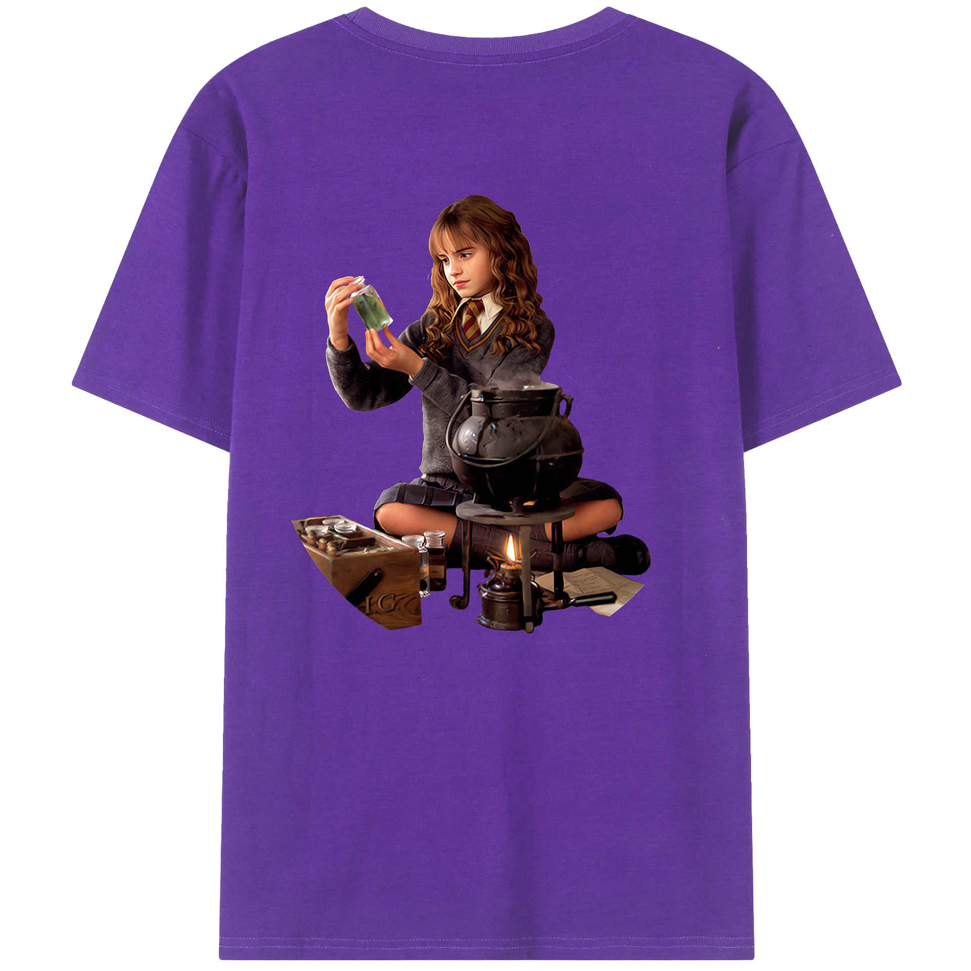 （画像用） Harry Potter ハリー・ポッターシリーズ 綿100％ メンズ半袖Tシャツ（バックプリント） 通気性