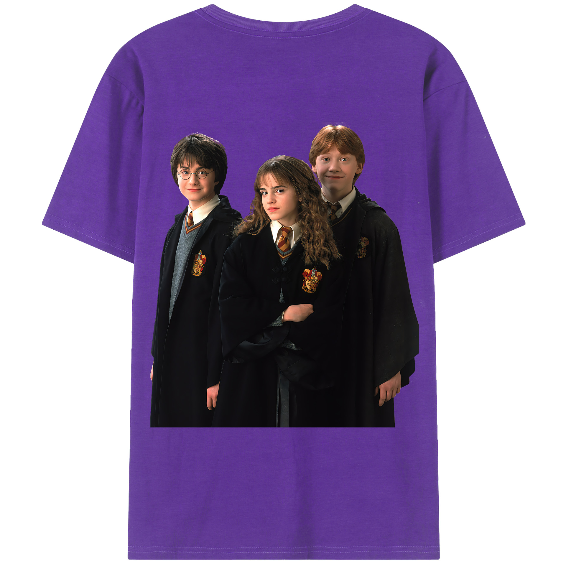 （画像用） Harry Potter ハリー・ポッターシリーズ 綿100％ メンズ半袖Tシャツ（バックプリント） 通気性