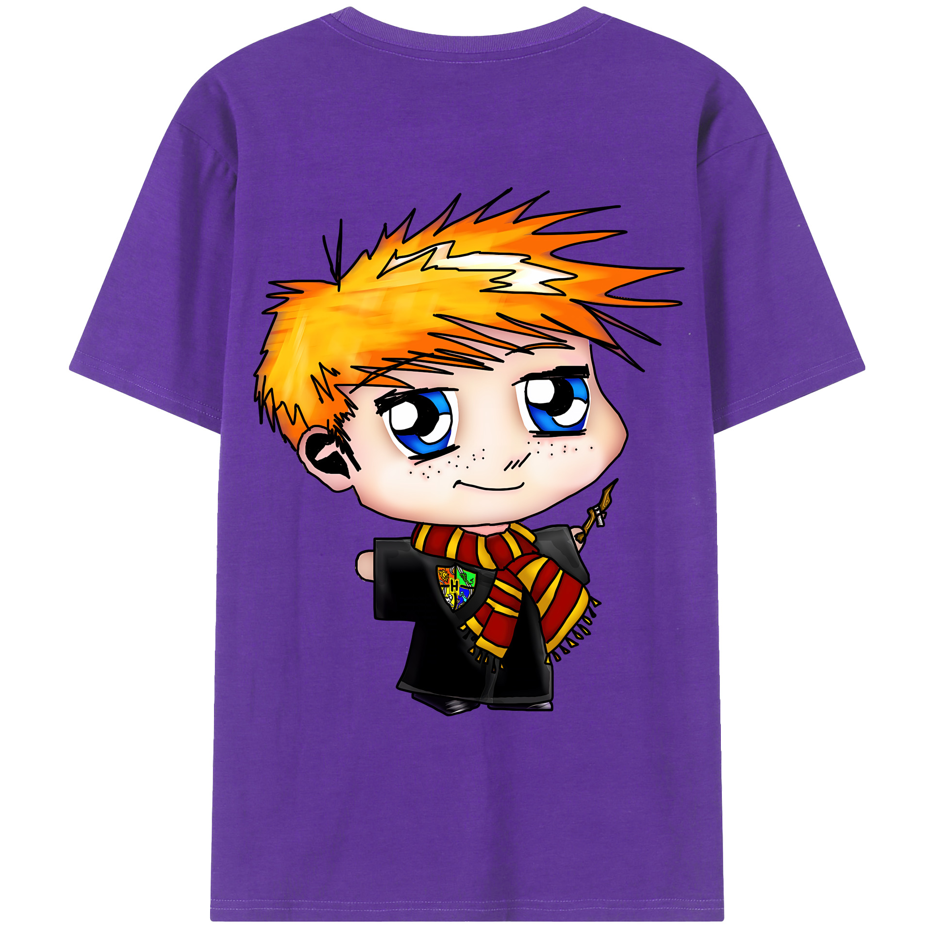 （画像用） Harry Potter ハリー・ポッターシリーズ 綿100％ メンズ半袖Tシャツ（バックプリント） 通気性