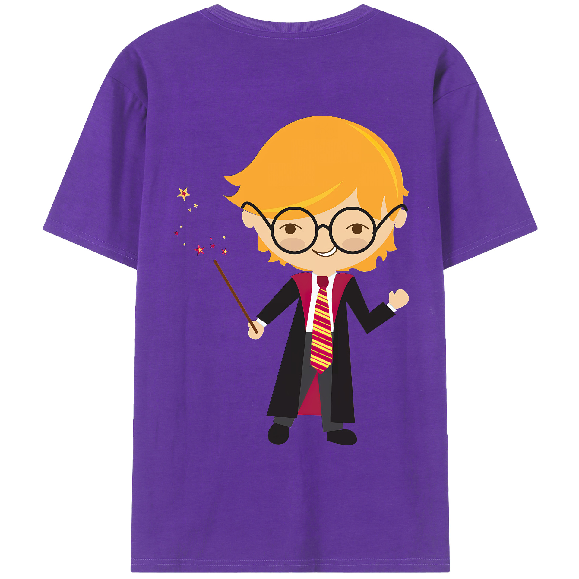 （画像用） Harry Potter ハリー・ポッターシリーズ 綿100％ メンズ半袖Tシャツ（バックプリント） 通気性