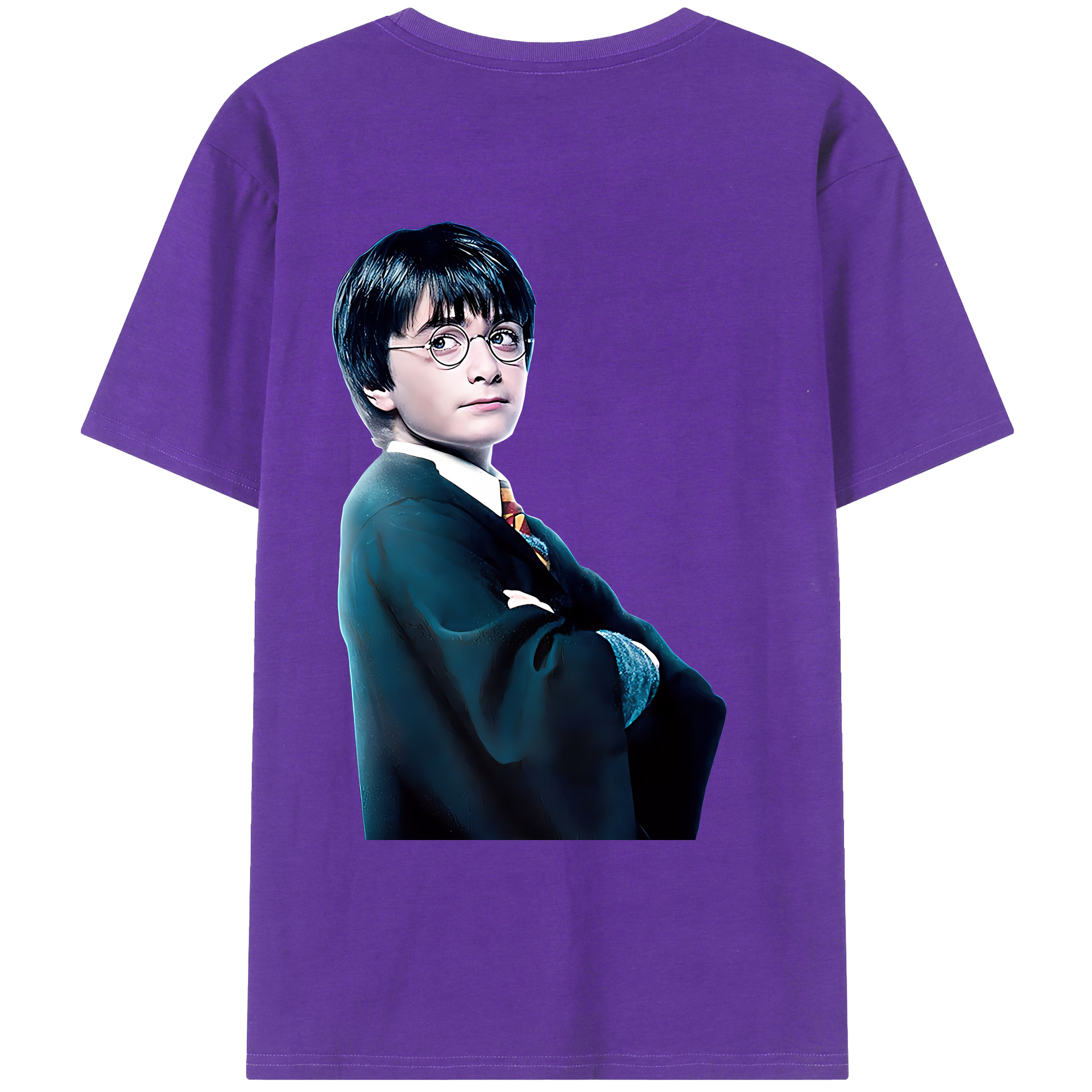 （画像用） Harry Potter ハリー・ポッターシリーズ 綿100％ メンズ半袖Tシャツ（バックプリント） 通気性