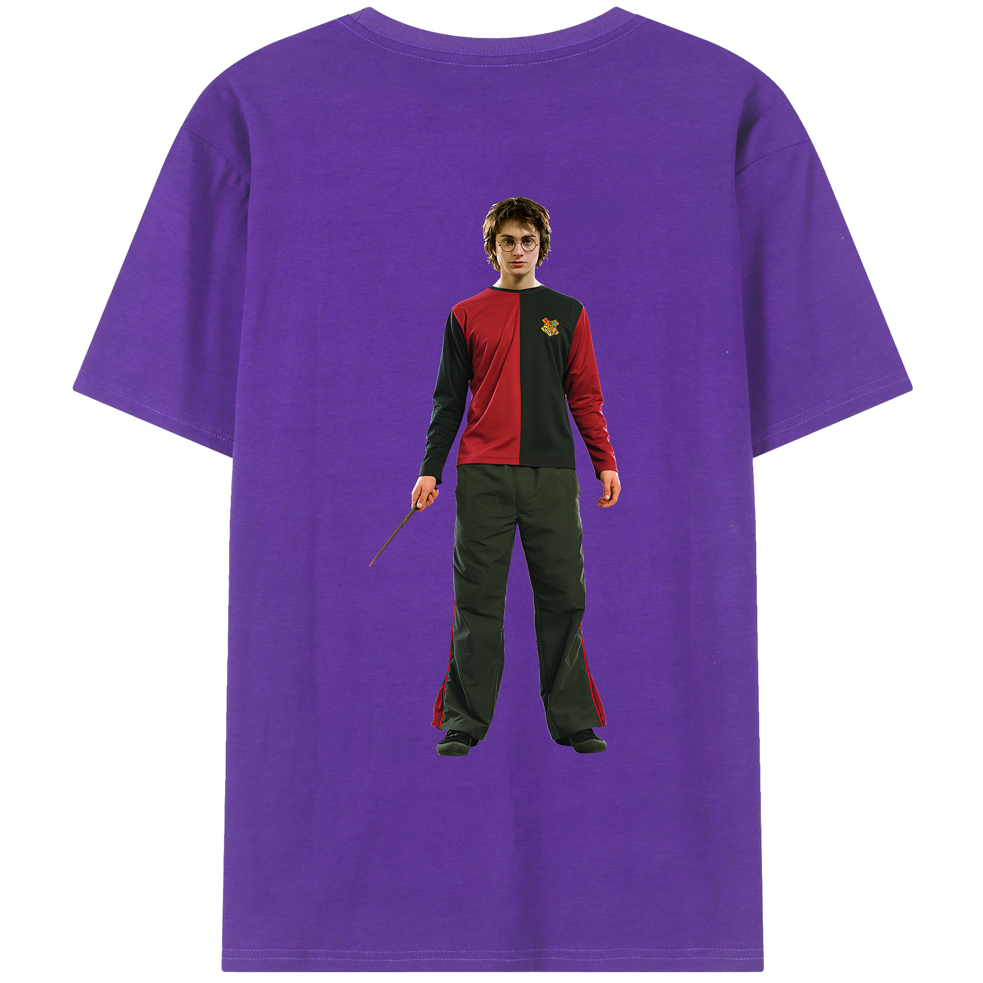 （画像用） Harry Potter ハリー・ポッターシリーズ 綿100％ メンズ半袖Tシャツ（バックプリント） 通気性