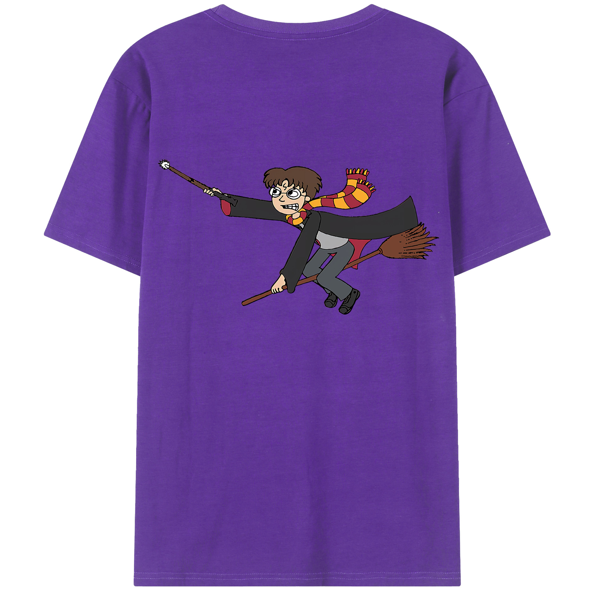 （画像用） Harry Potter ハリー・ポッターシリーズ 綿100％ メンズ半袖Tシャツ（バックプリント） 通気性