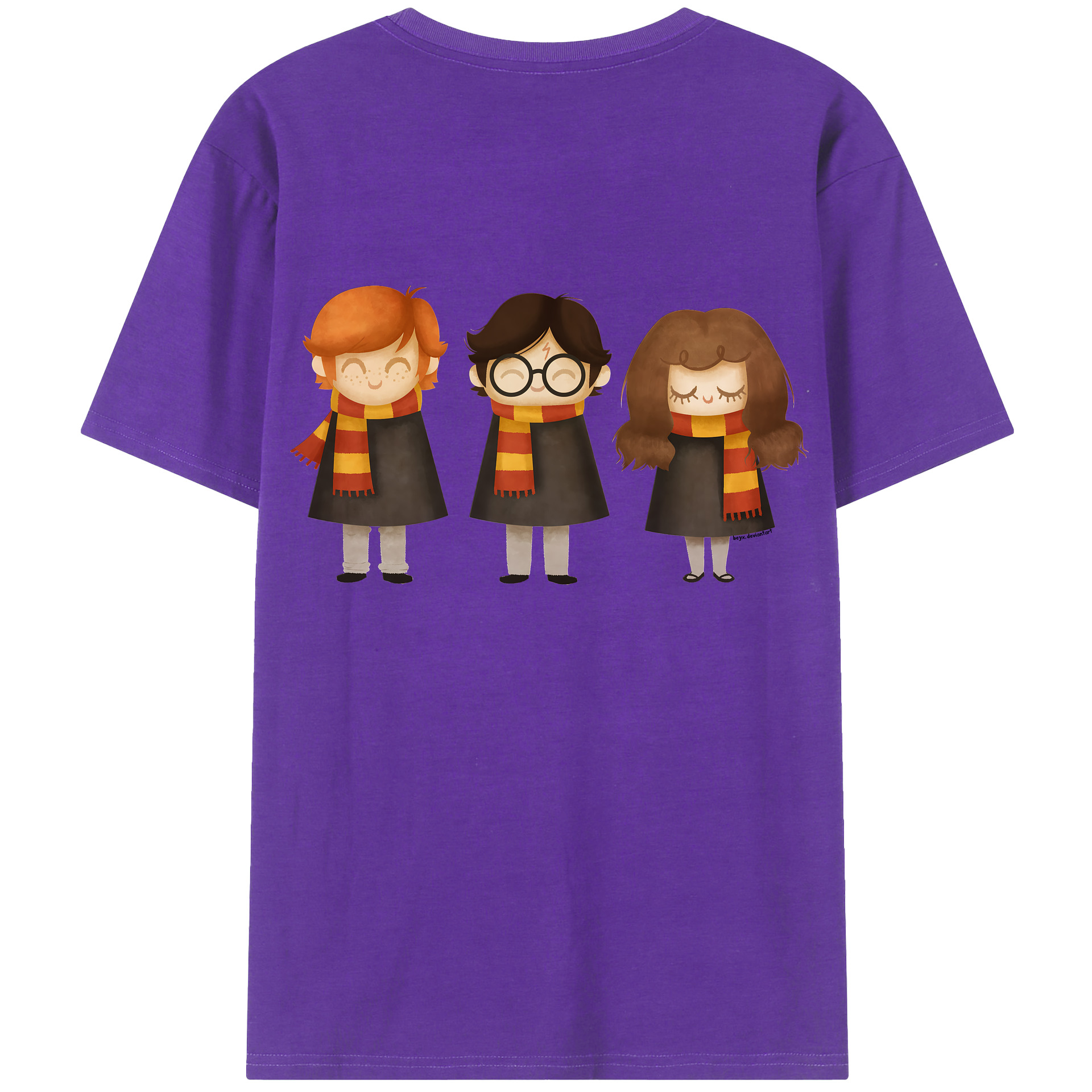 （画像用） Harry Potter ハリー・ポッターシリーズ 綿100％ メンズ半袖Tシャツ（バックプリント） 通気性