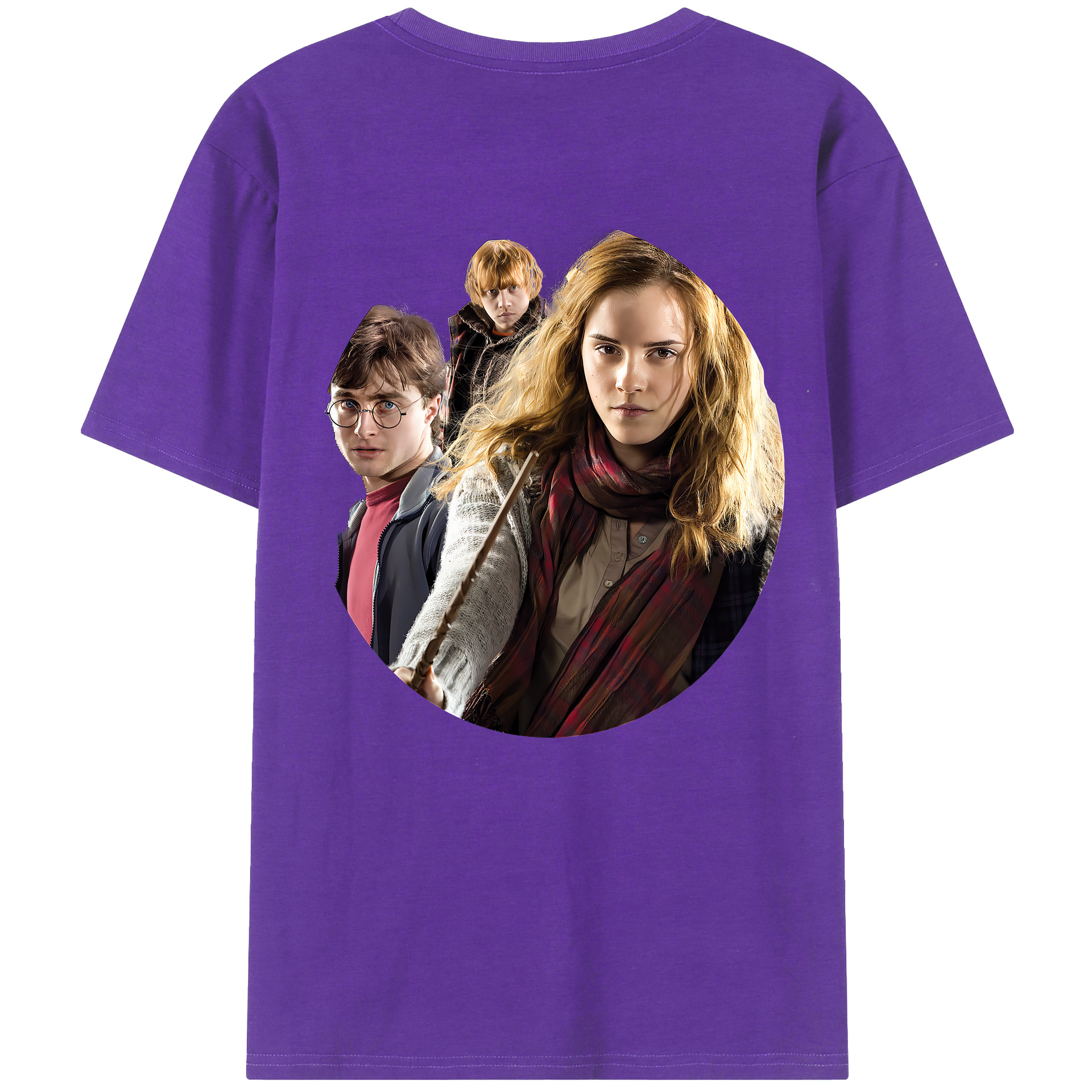 （画像用） Harry Potter ハリー・ポッターシリーズ 綿100％ メンズ半袖Tシャツ（バックプリント） 通気性