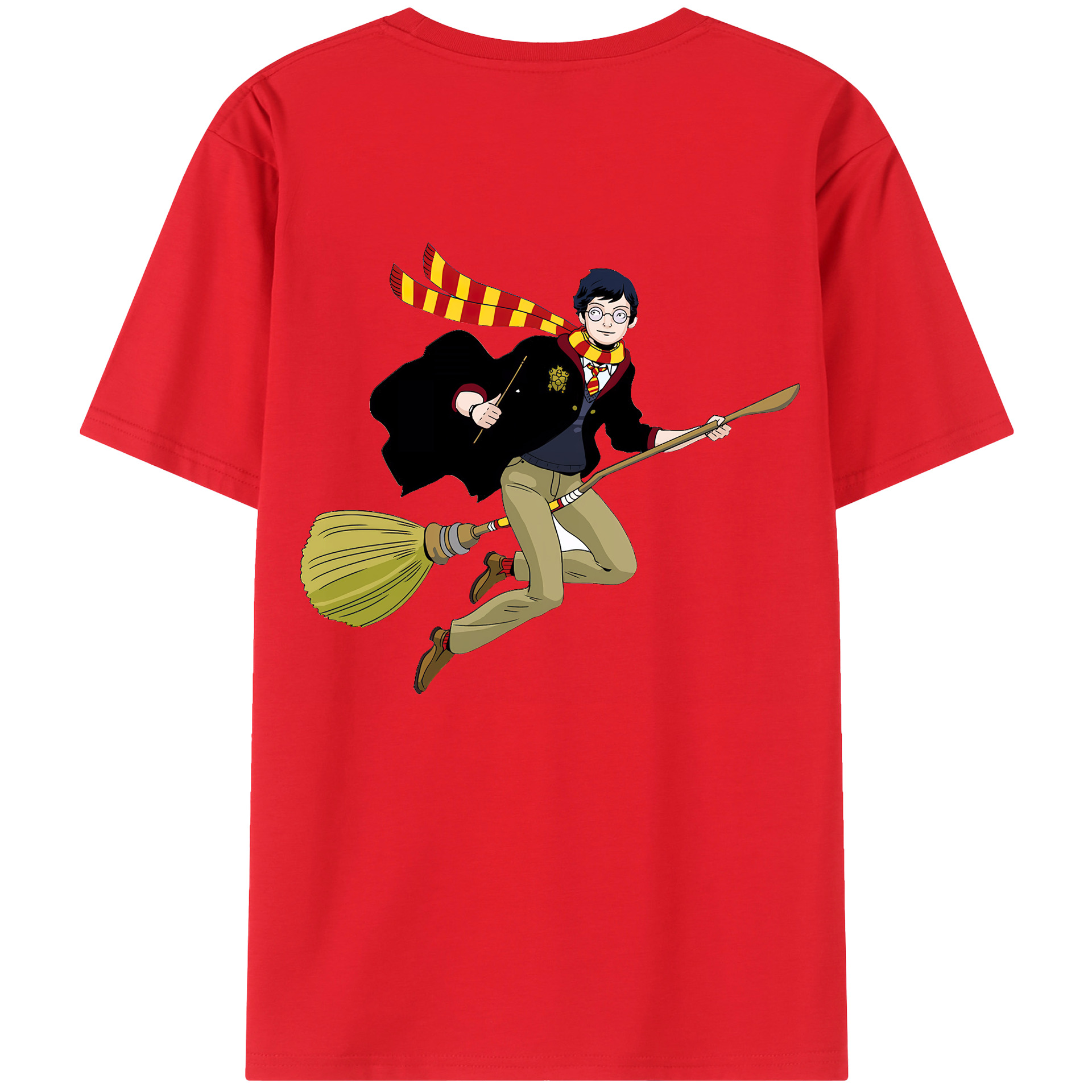 （画像用） Harry Potter ハリー・ポッターシリーズ 綿100％ メンズ半袖Tシャツ（バックプリント） 通気性