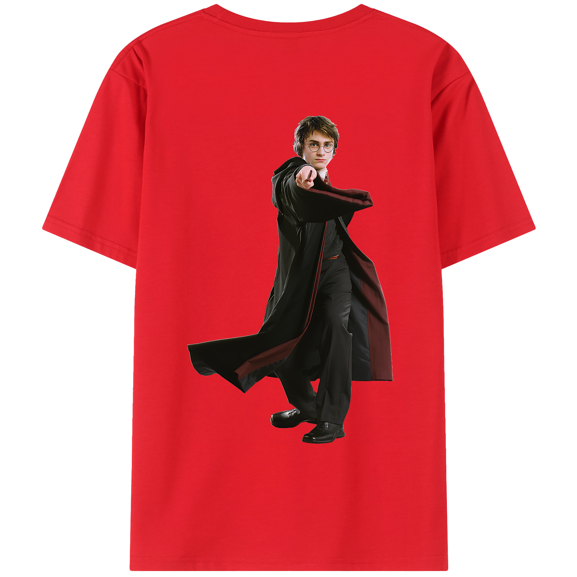（画像用） Harry Potter ハリー・ポッターシリーズ 綿100％ メンズ半袖Tシャツ（バックプリント） 通気性