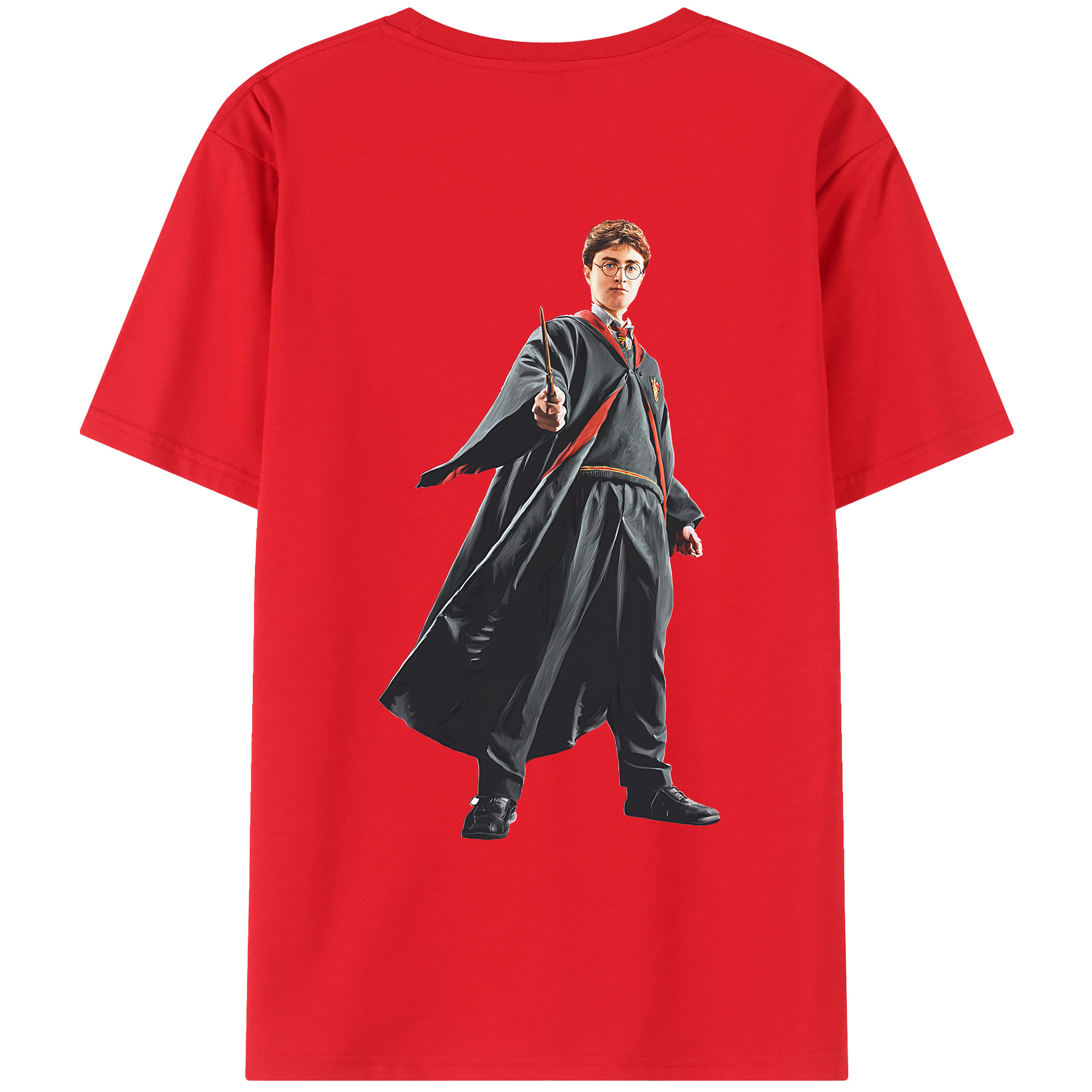 （画像用） Harry Potter ハリー・ポッターシリーズ 綿100％ メンズ半袖Tシャツ（バックプリント） 通気性