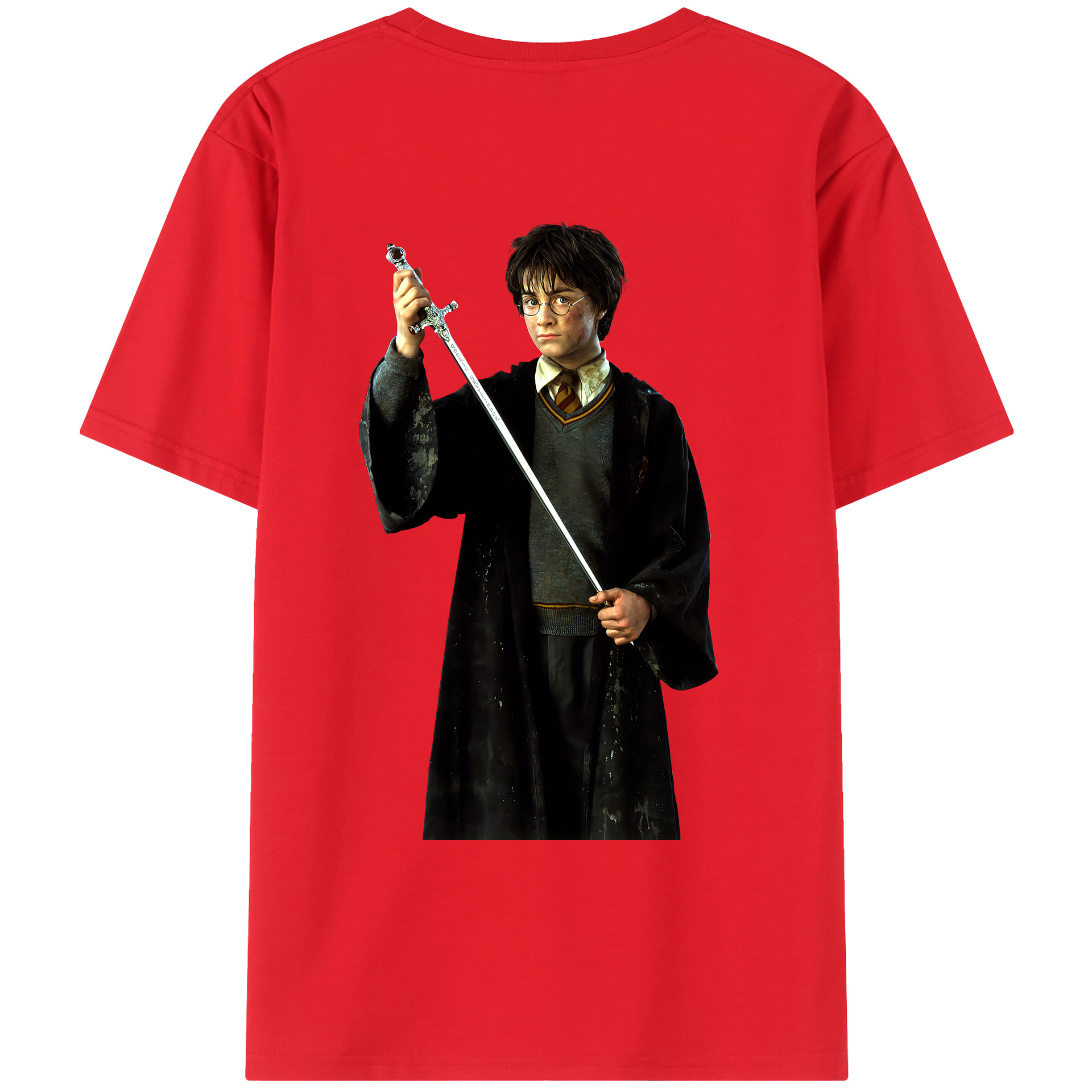 （画像用） Harry Potter ハリー・ポッターシリーズ 綿100％ メンズ半袖Tシャツ（バックプリント） 通気性