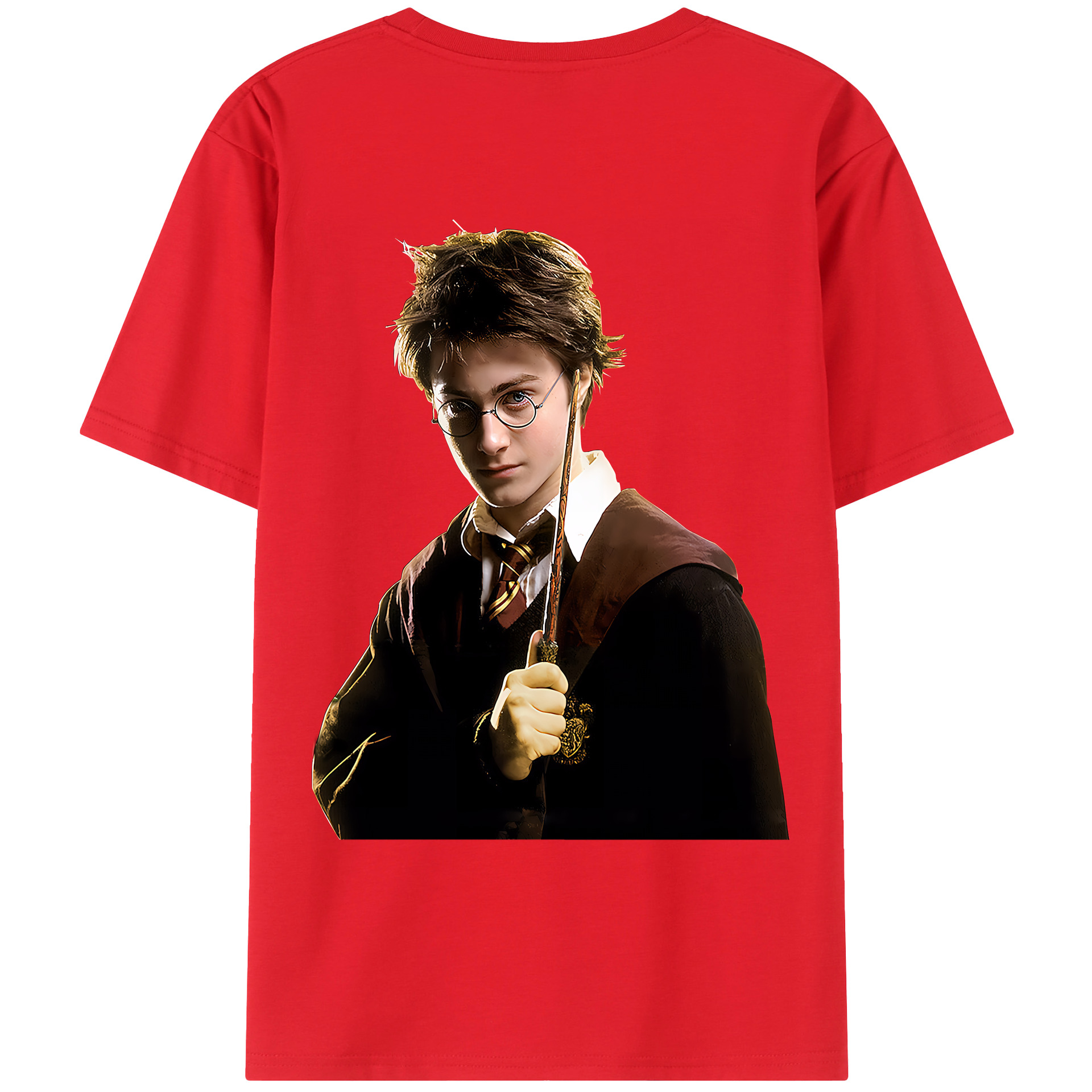 （画像用） Harry Potter ハリー・ポッターシリーズ 綿100％ メンズ半袖Tシャツ（バックプリント） 通気性